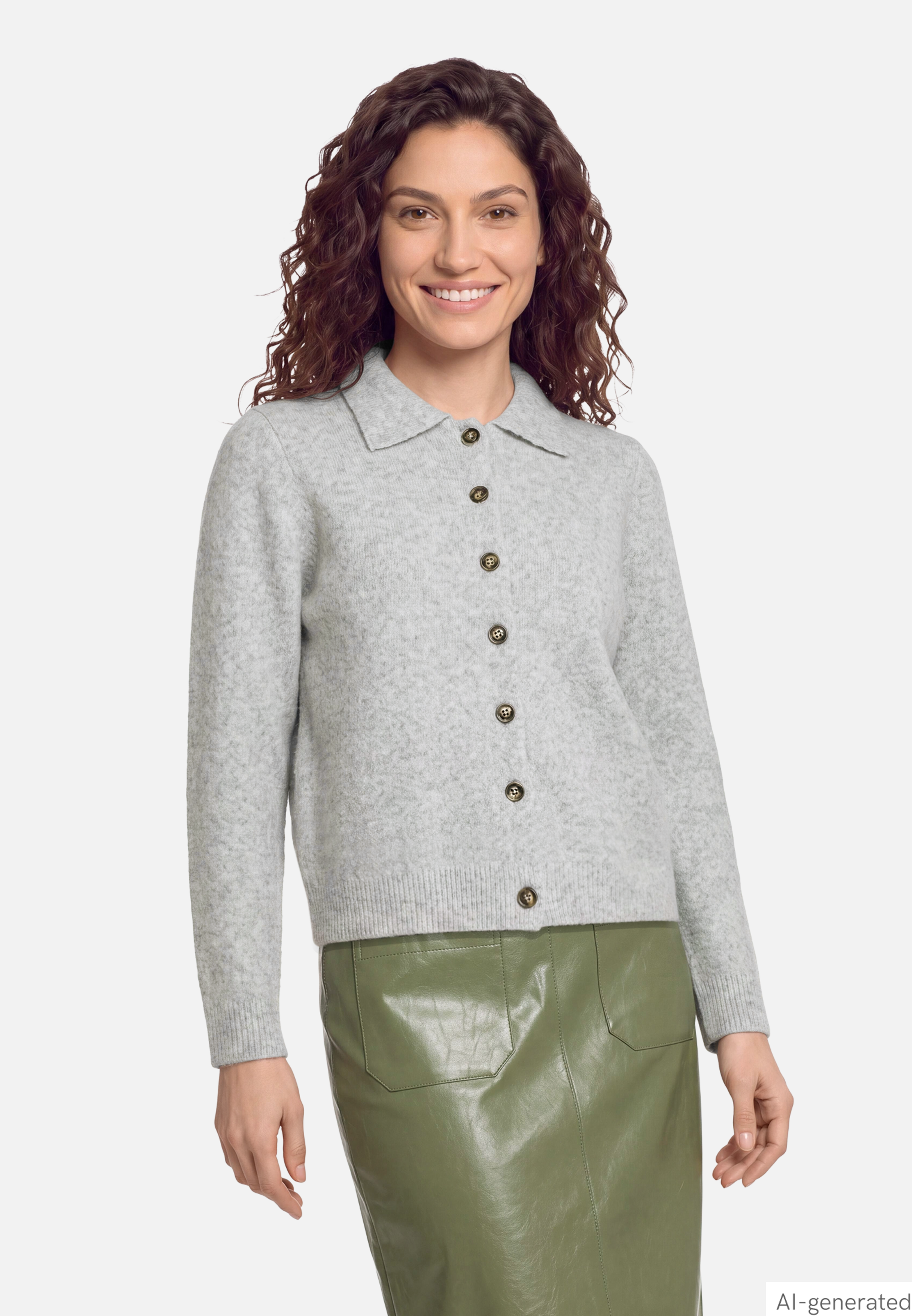 Strick-Cardigan mit Kragen