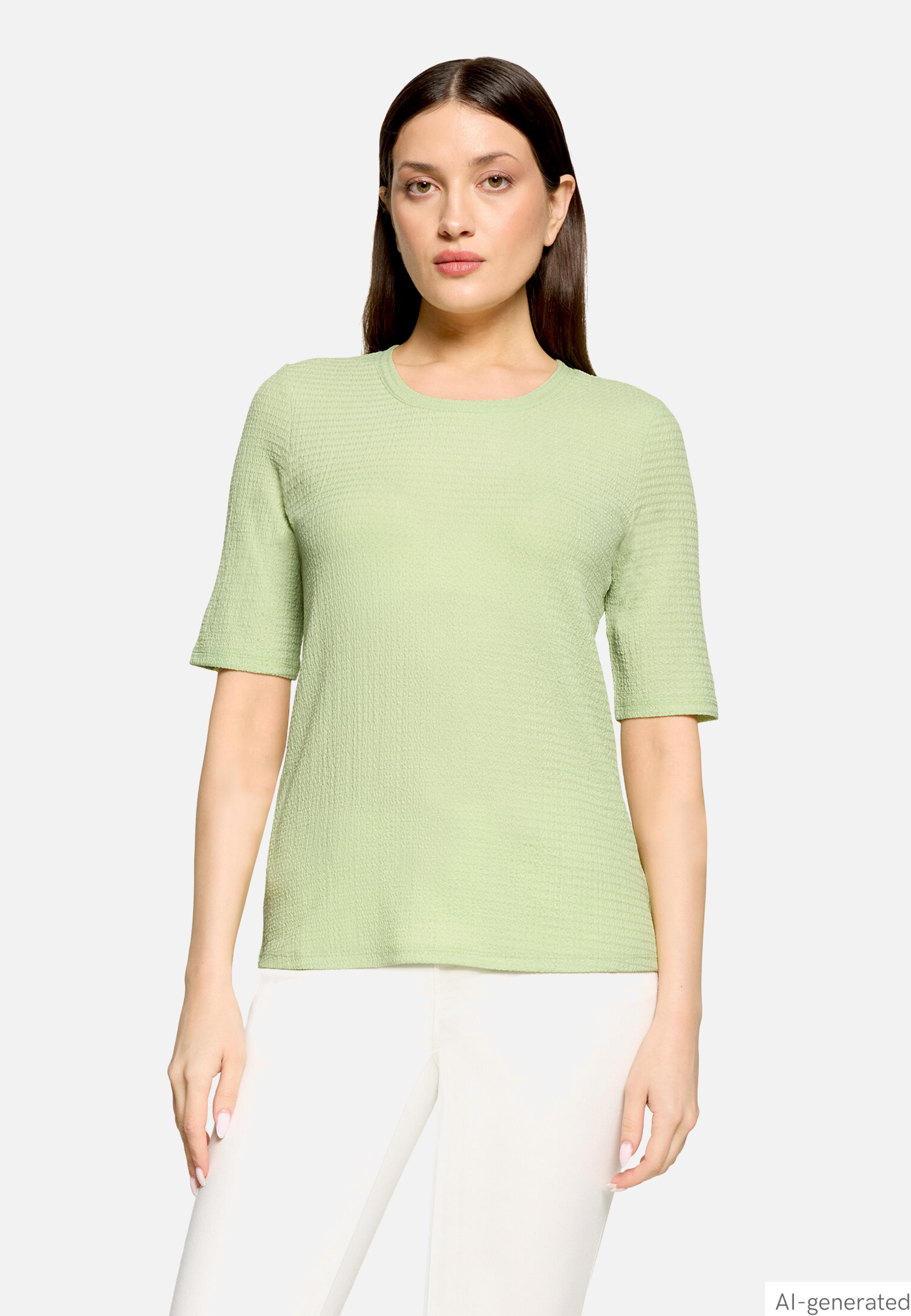 Strukturshirt mit Rundhalsausschnitt