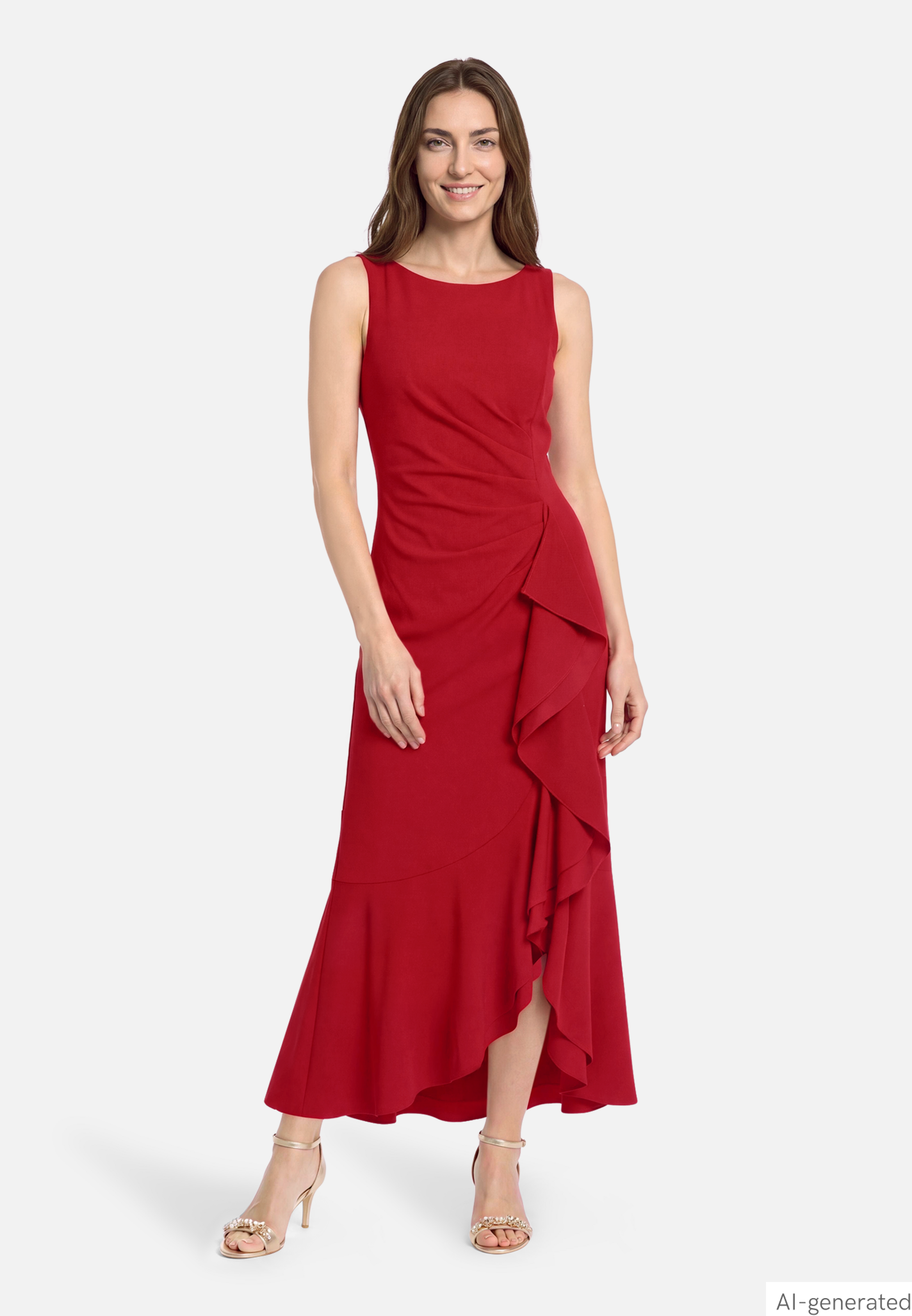 Abendkleid mit Volant