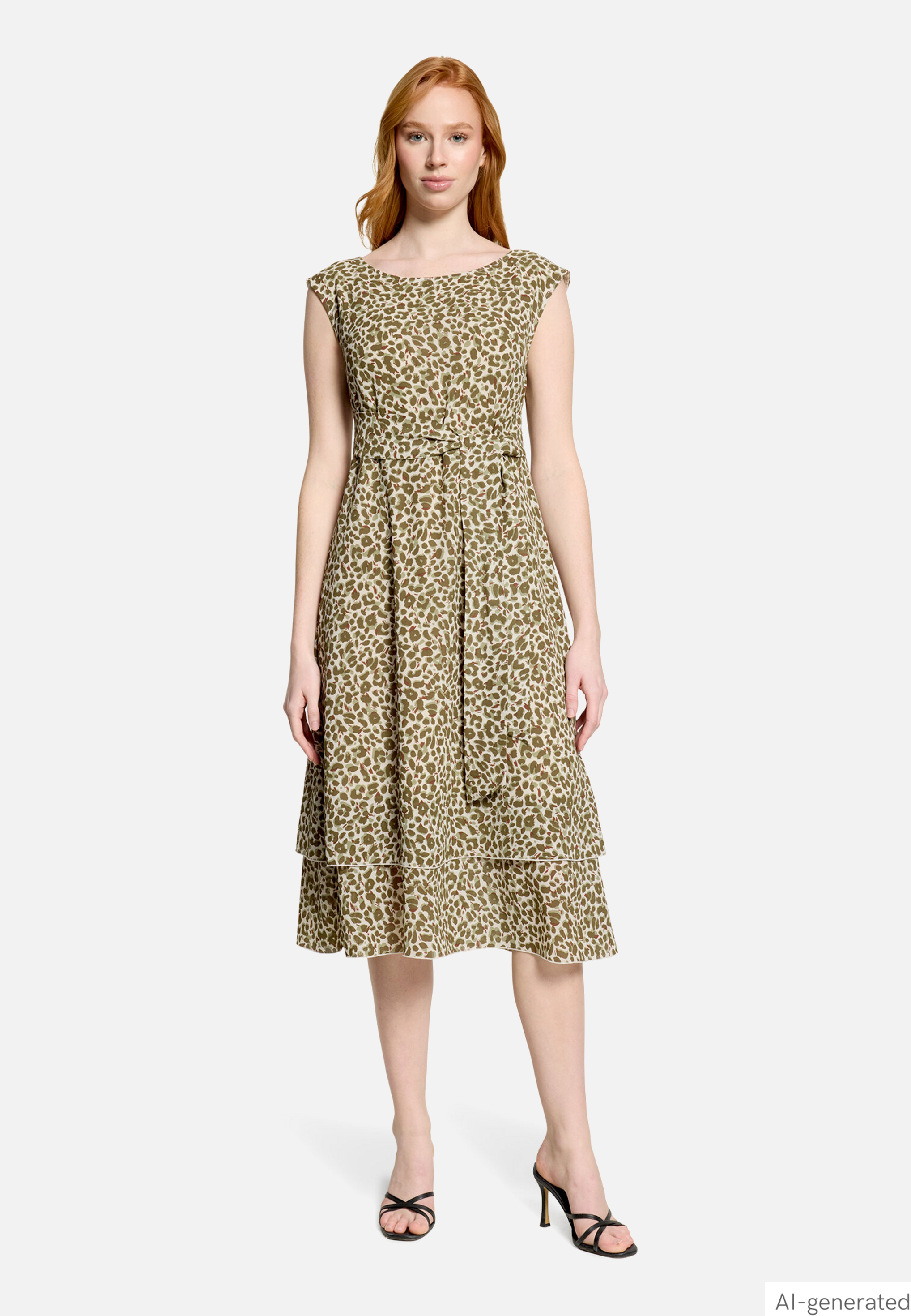 Chiffonkleid mit Bindegürtel