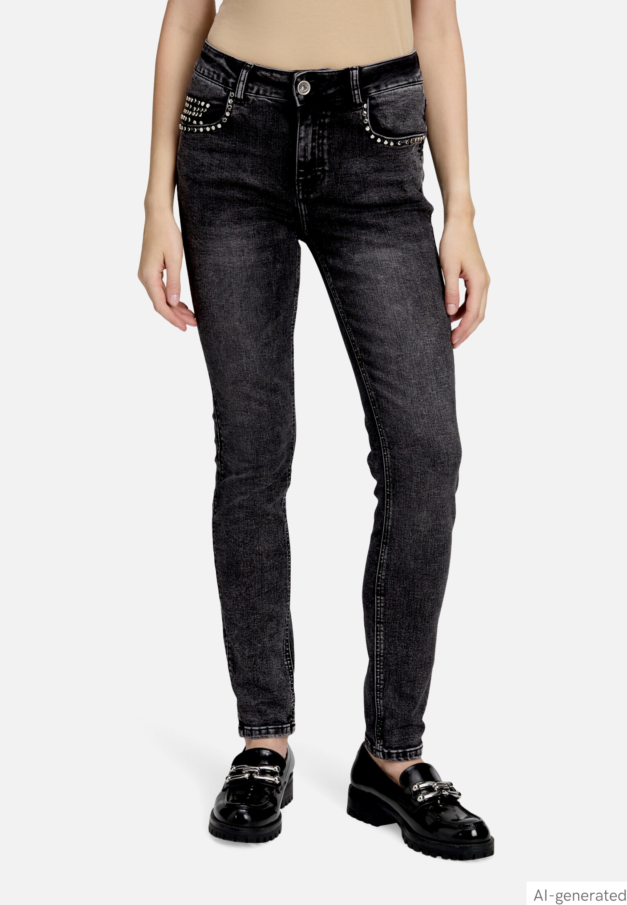 Basic-Jeans mit Waschung