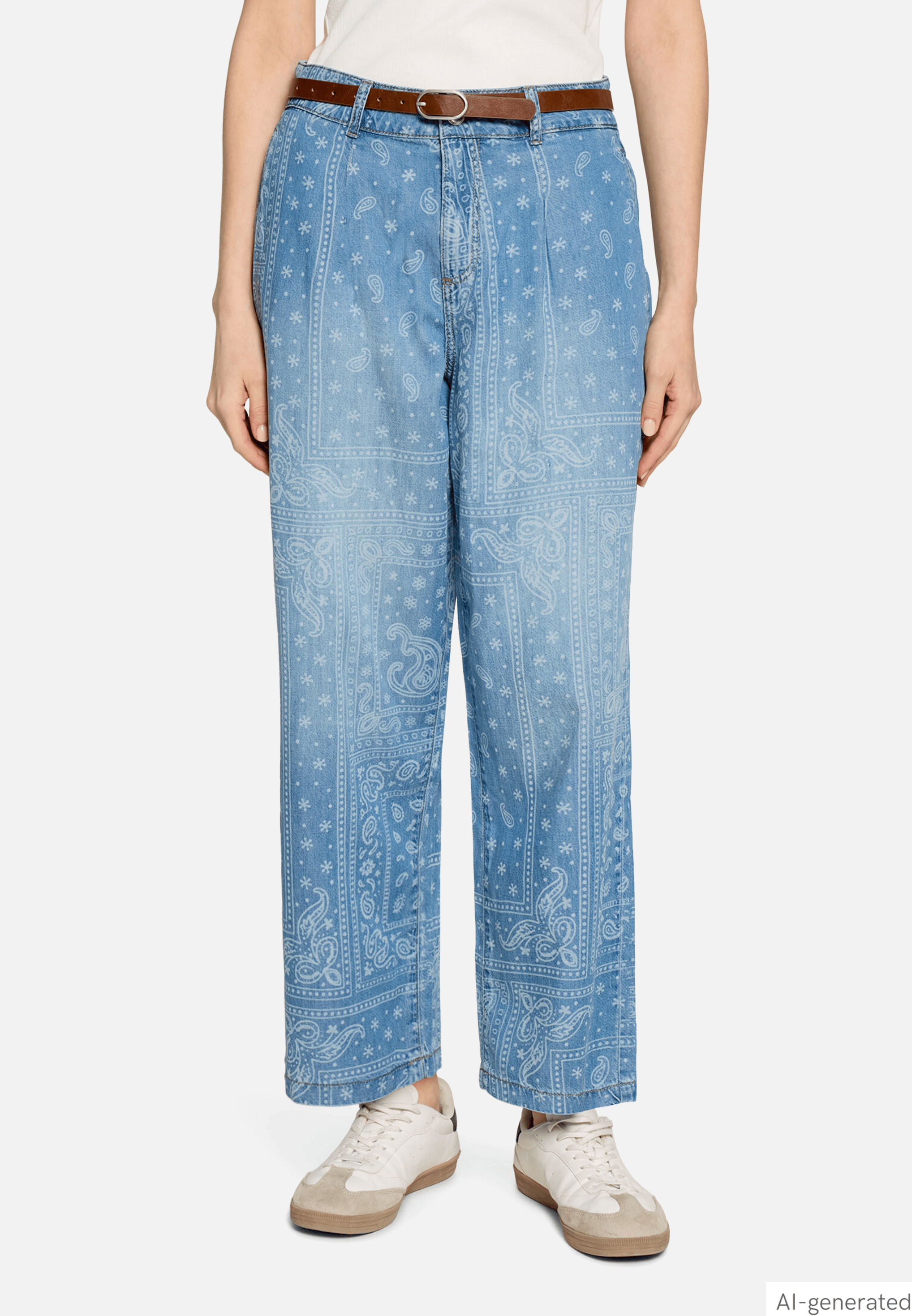 Casual-Hose mit Gürtel