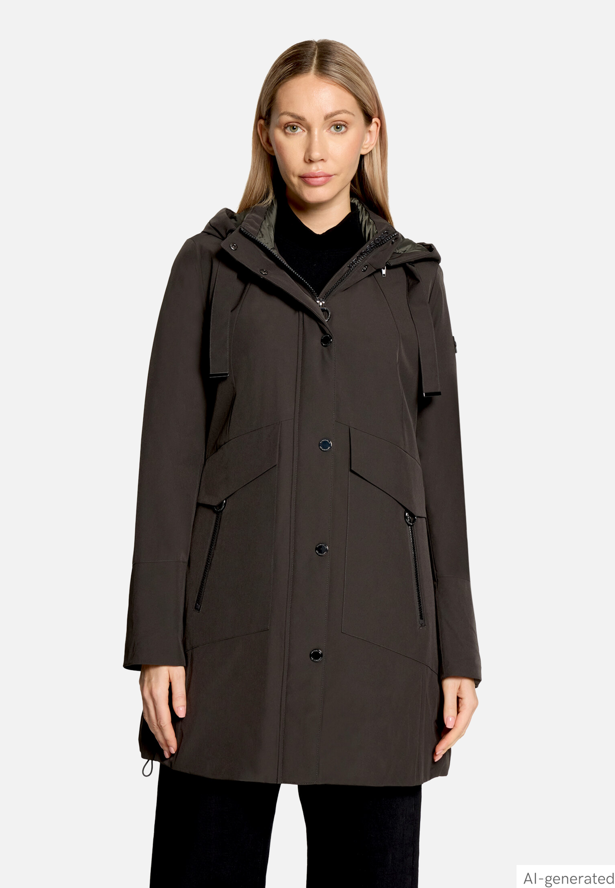 Outdoorjacke mit abnehmbarer Kapuze