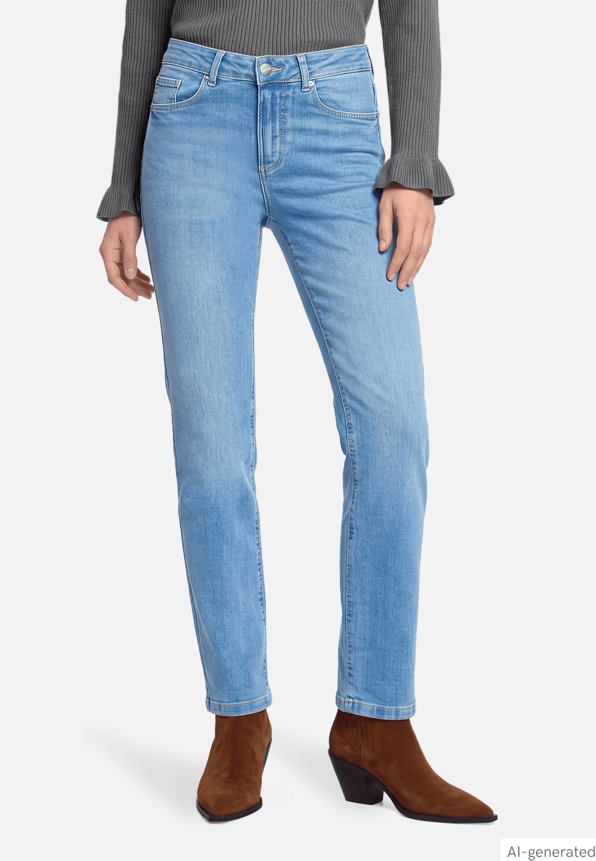 Straight Leg Jeans mit Stonewash