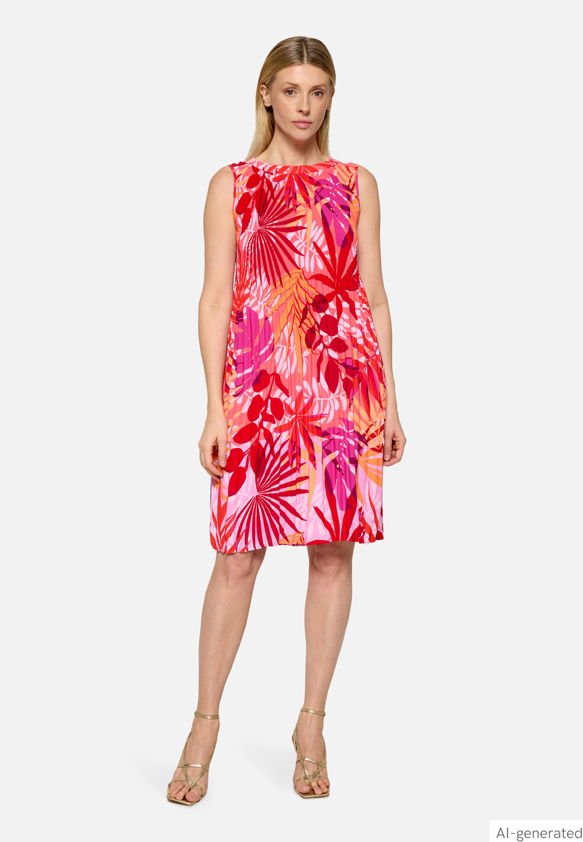 Plisseekleid ohne Arm