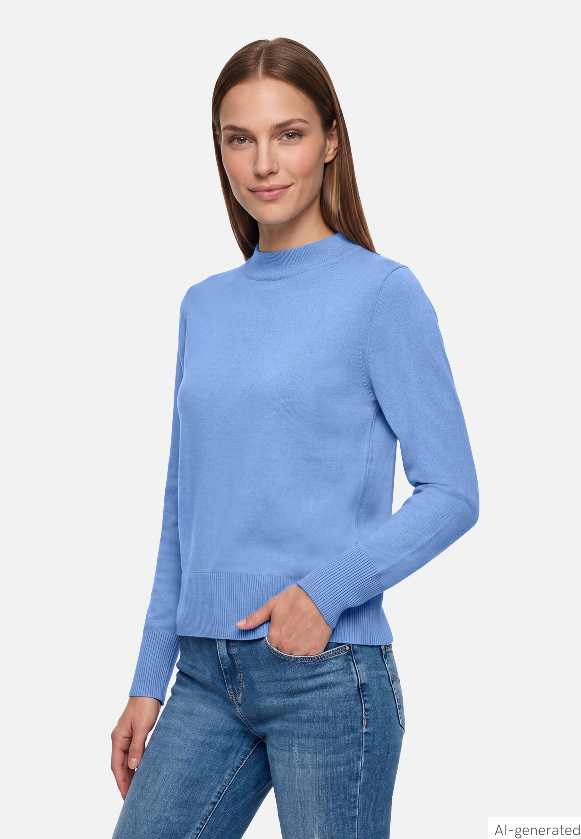 Strickpullover mit Stehkragen