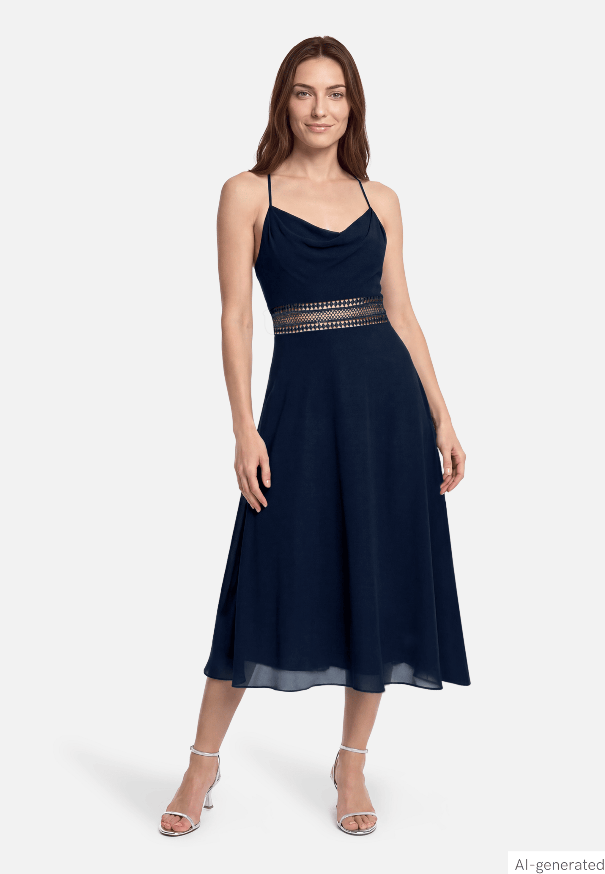 Cocktailkleid mit Wasserfallausschnitt