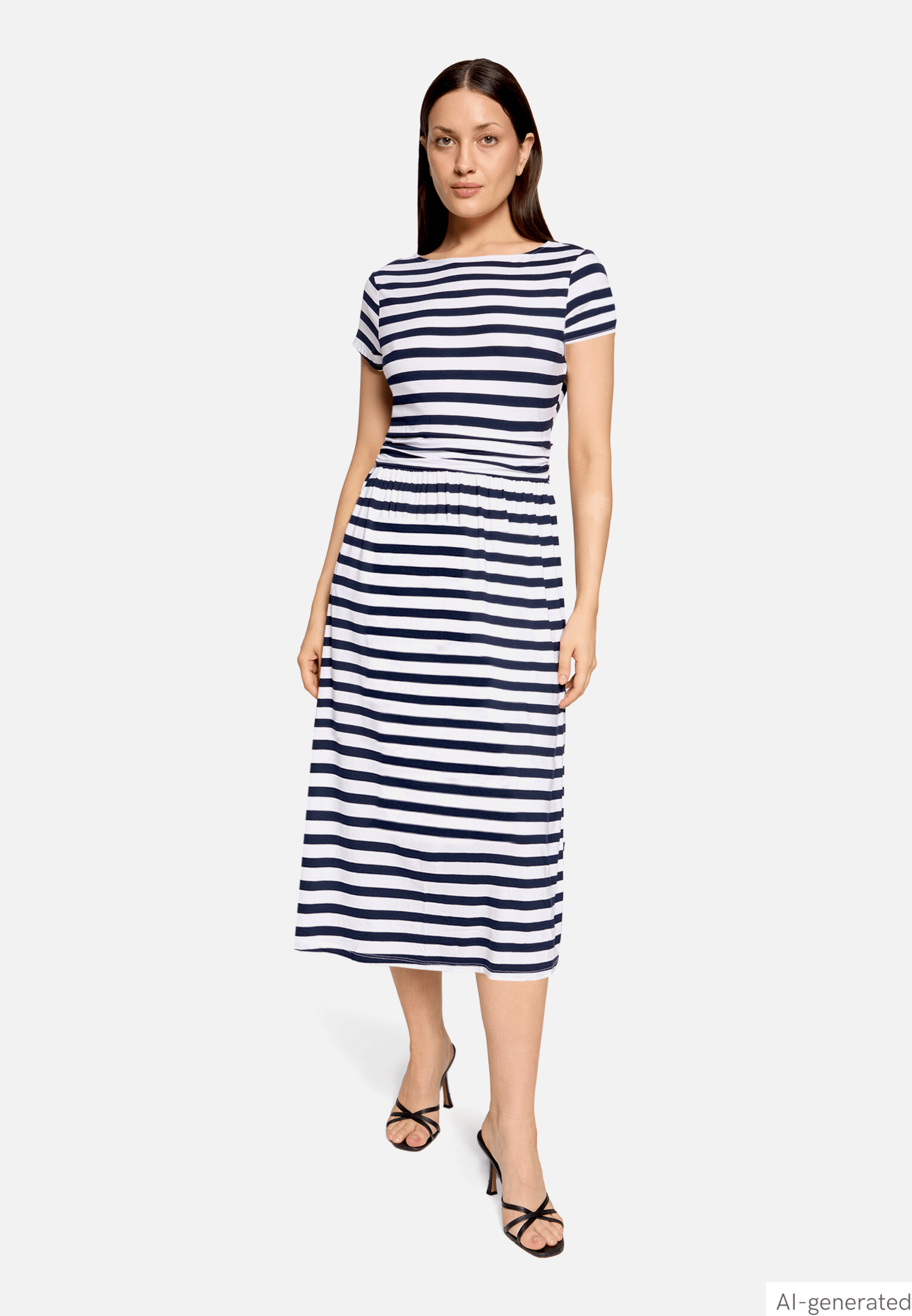 Jerseykleid mit Streifen
