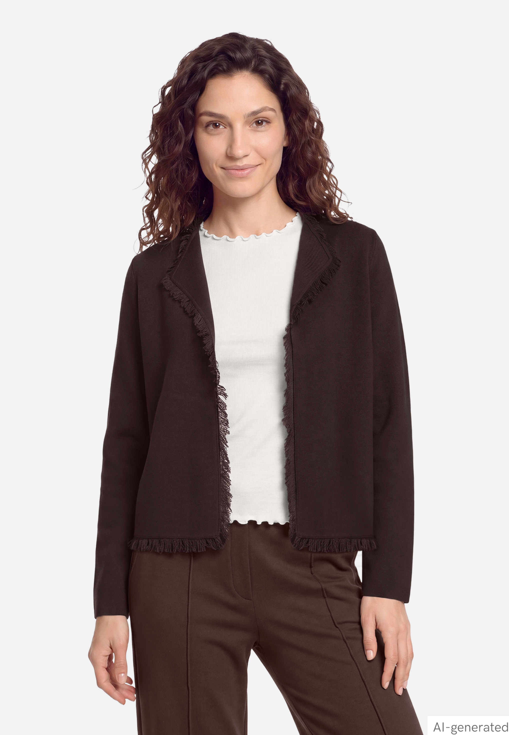 Strick-Cardigan mit Fransen