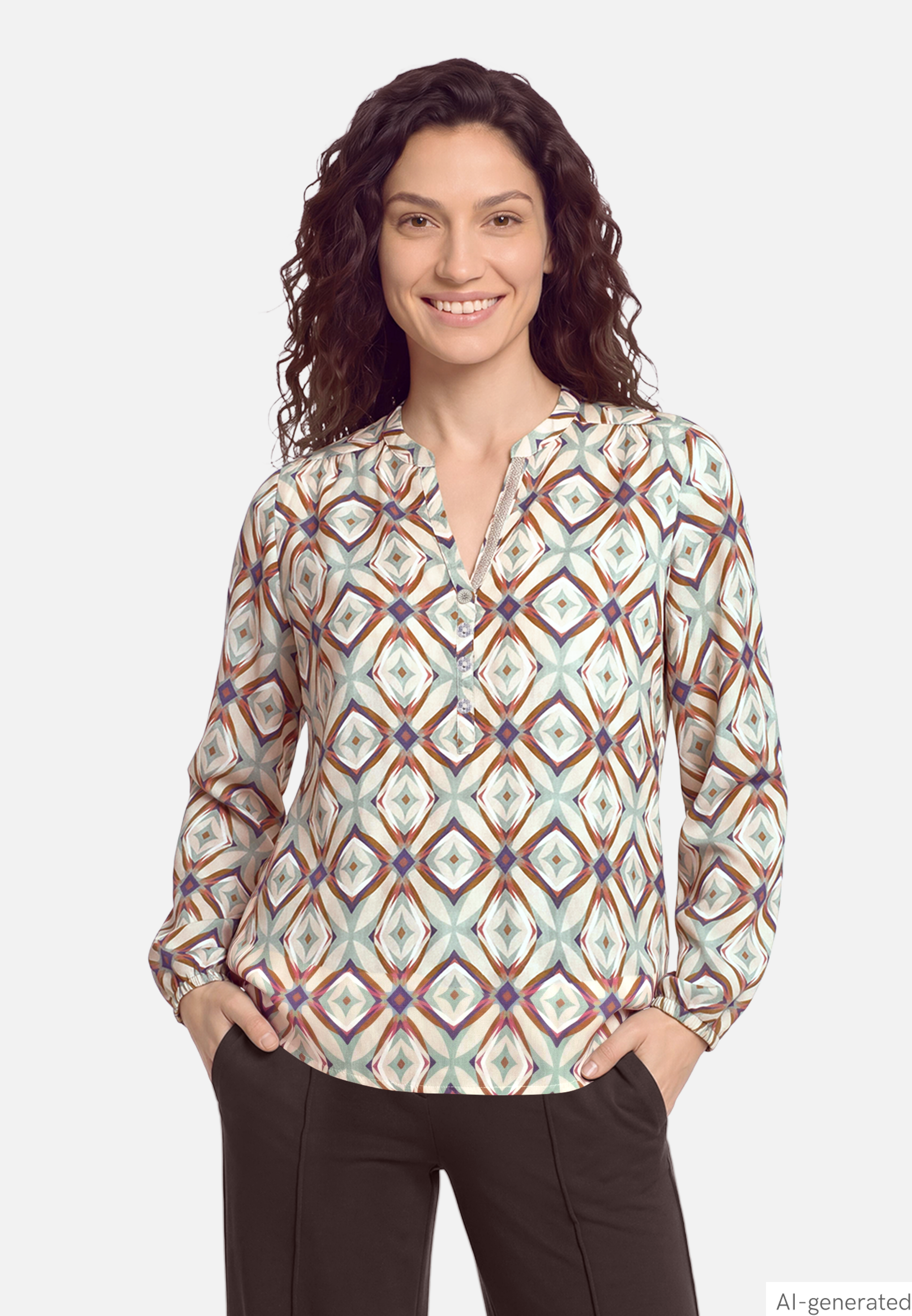 Casual-Bluse mit Muster