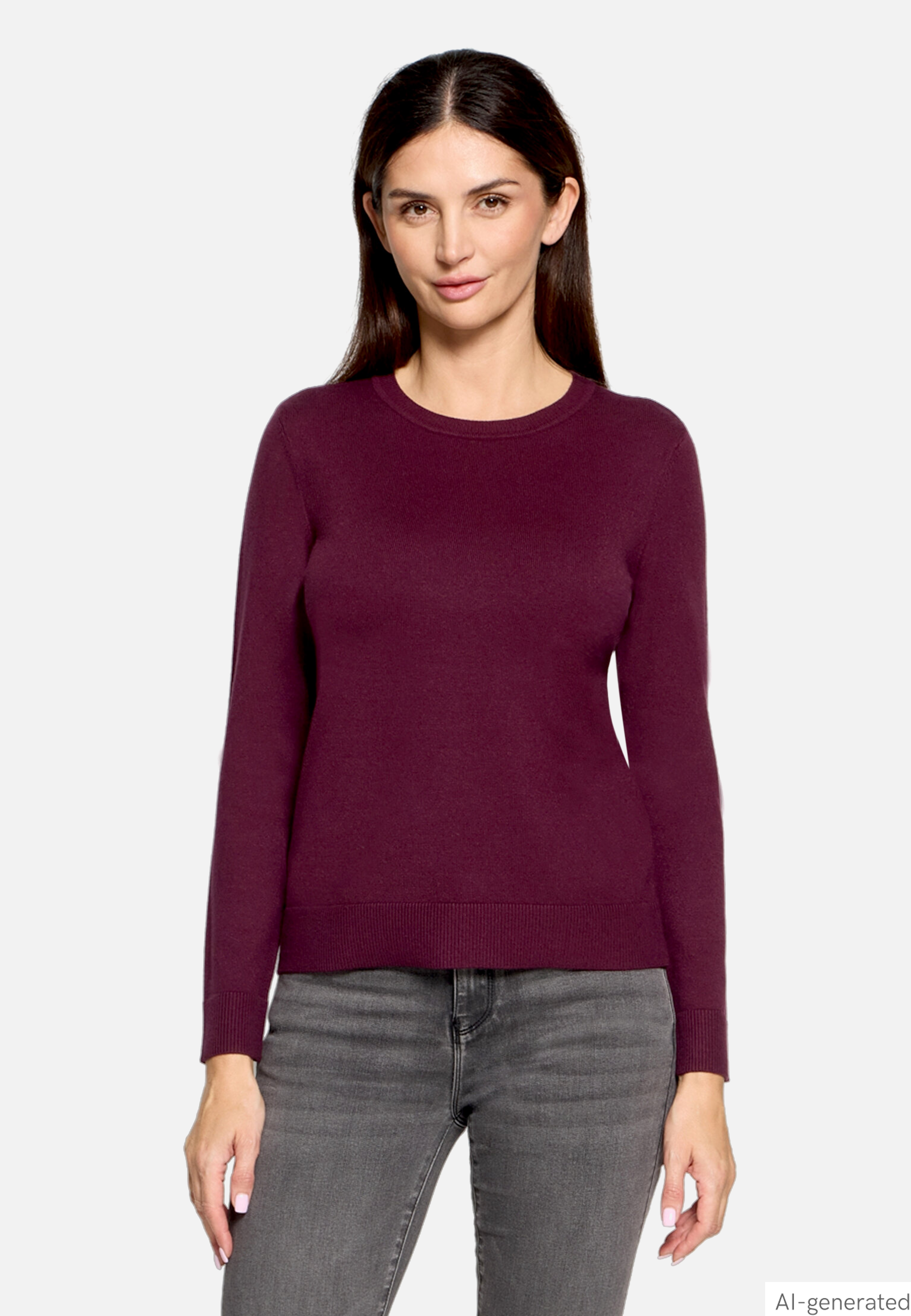 Basic-Strickpullover mit Rundhalsausschnitt
