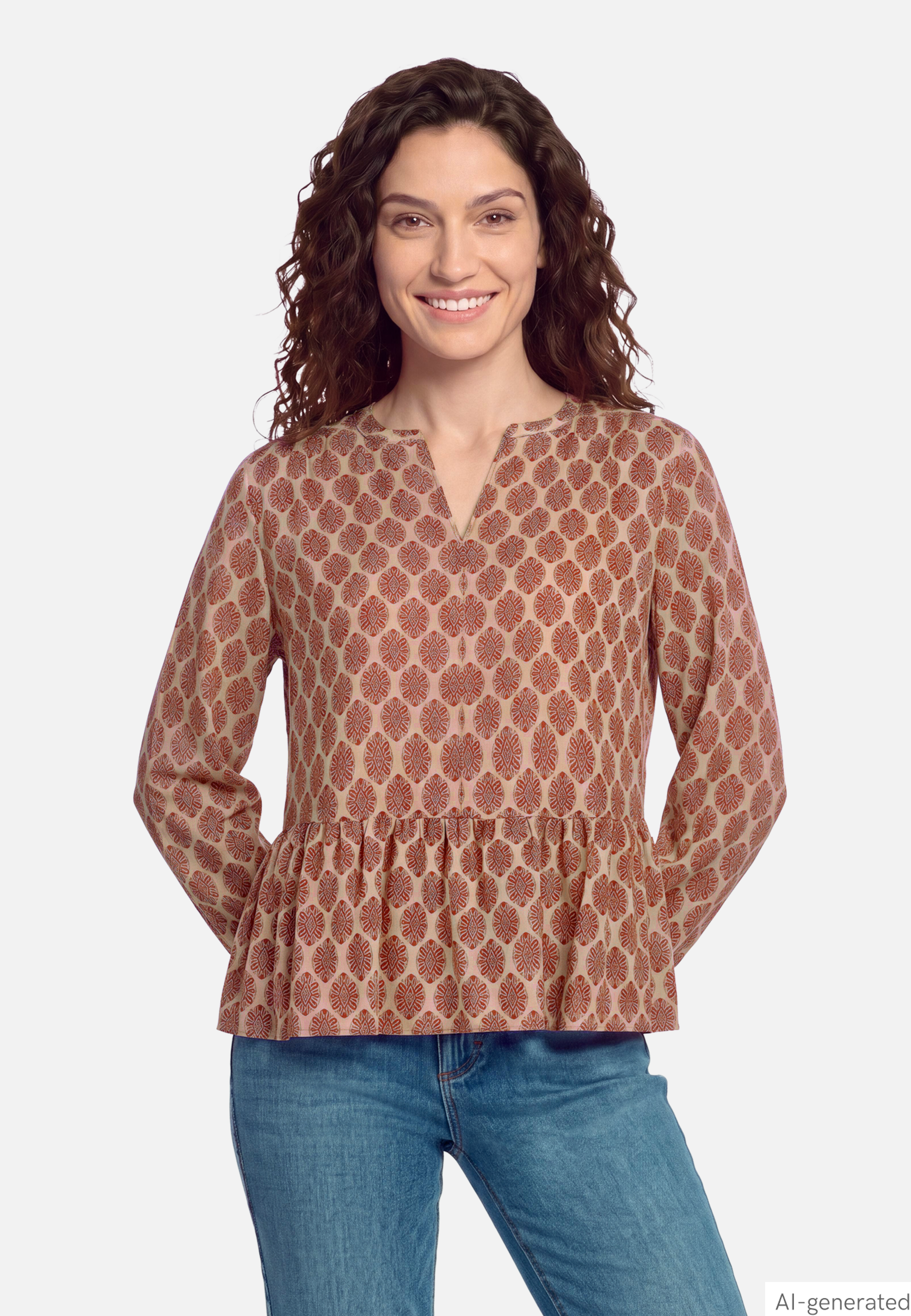 Casual-Bluse mit Raffung
