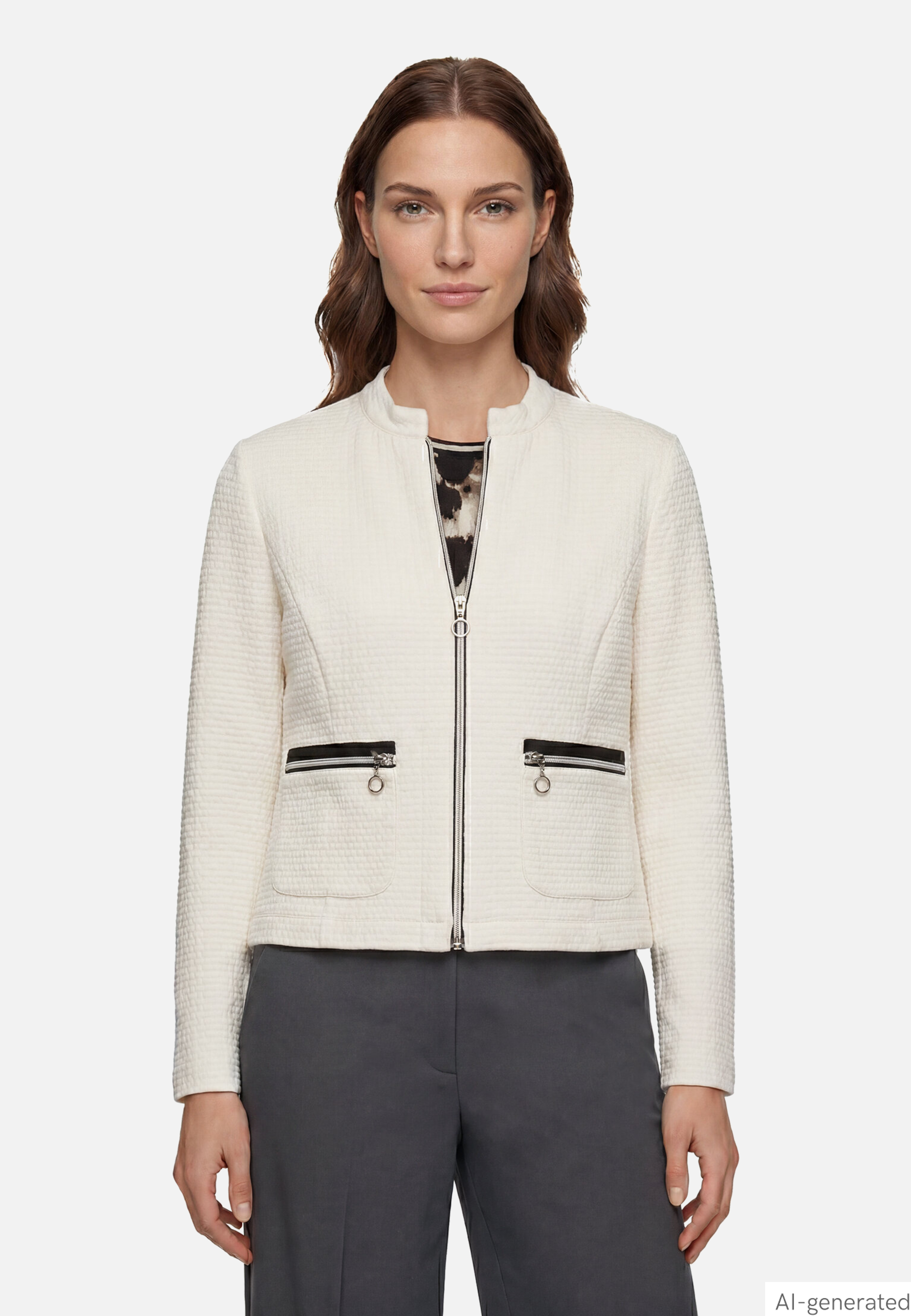Blazer-Jacke mit Reißverschluss