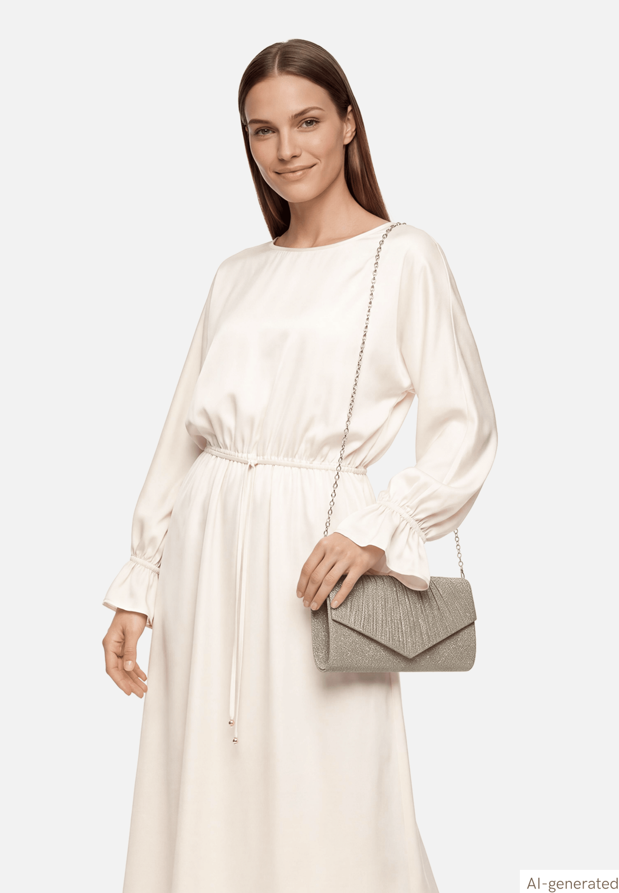 Clutch-Tasche mit Raffung