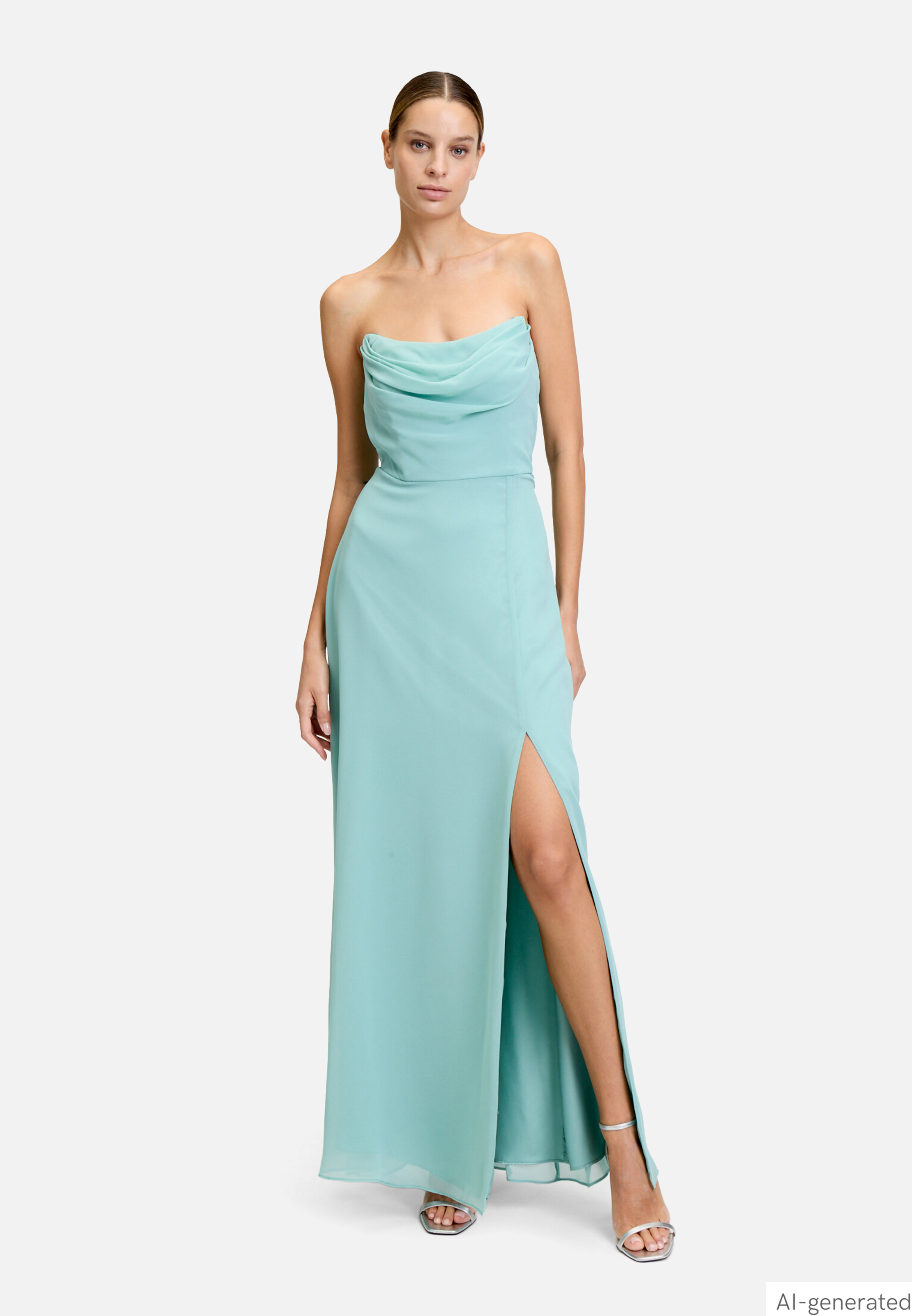 Abendkleid mit Wasserfallausschnitt