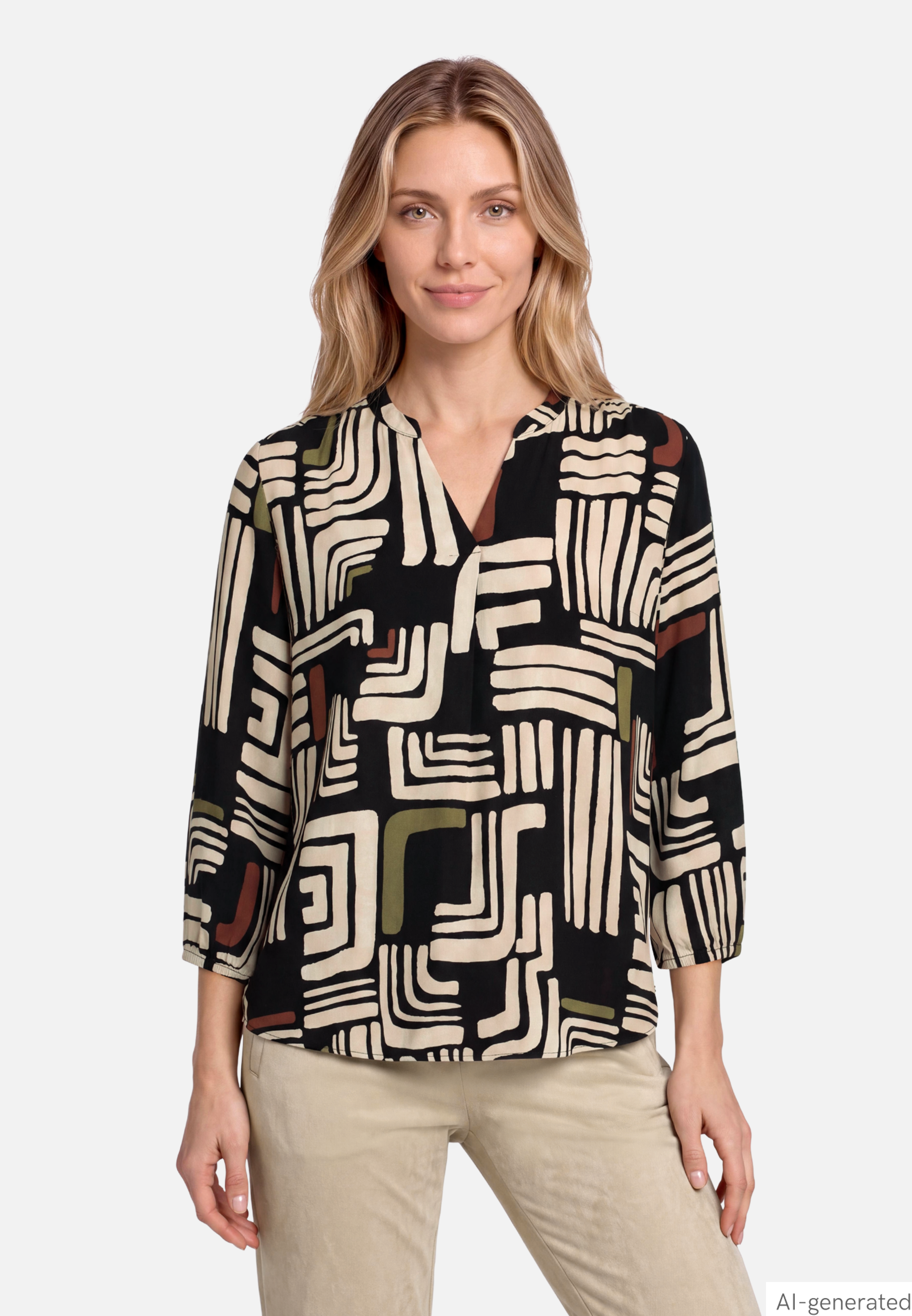 Schlupfbluse mit Print