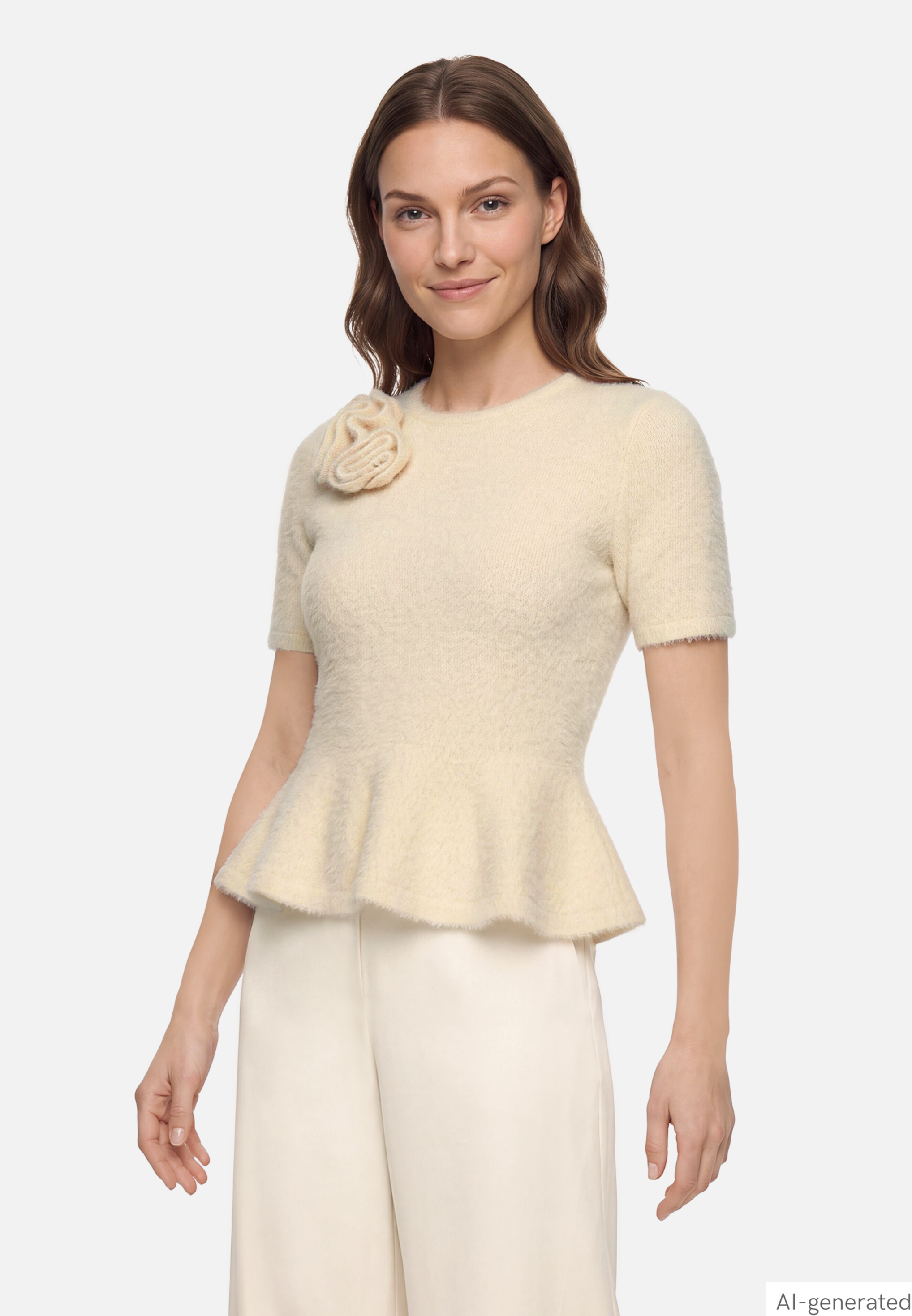 Strickpullover mit Rundhalsausschnitt