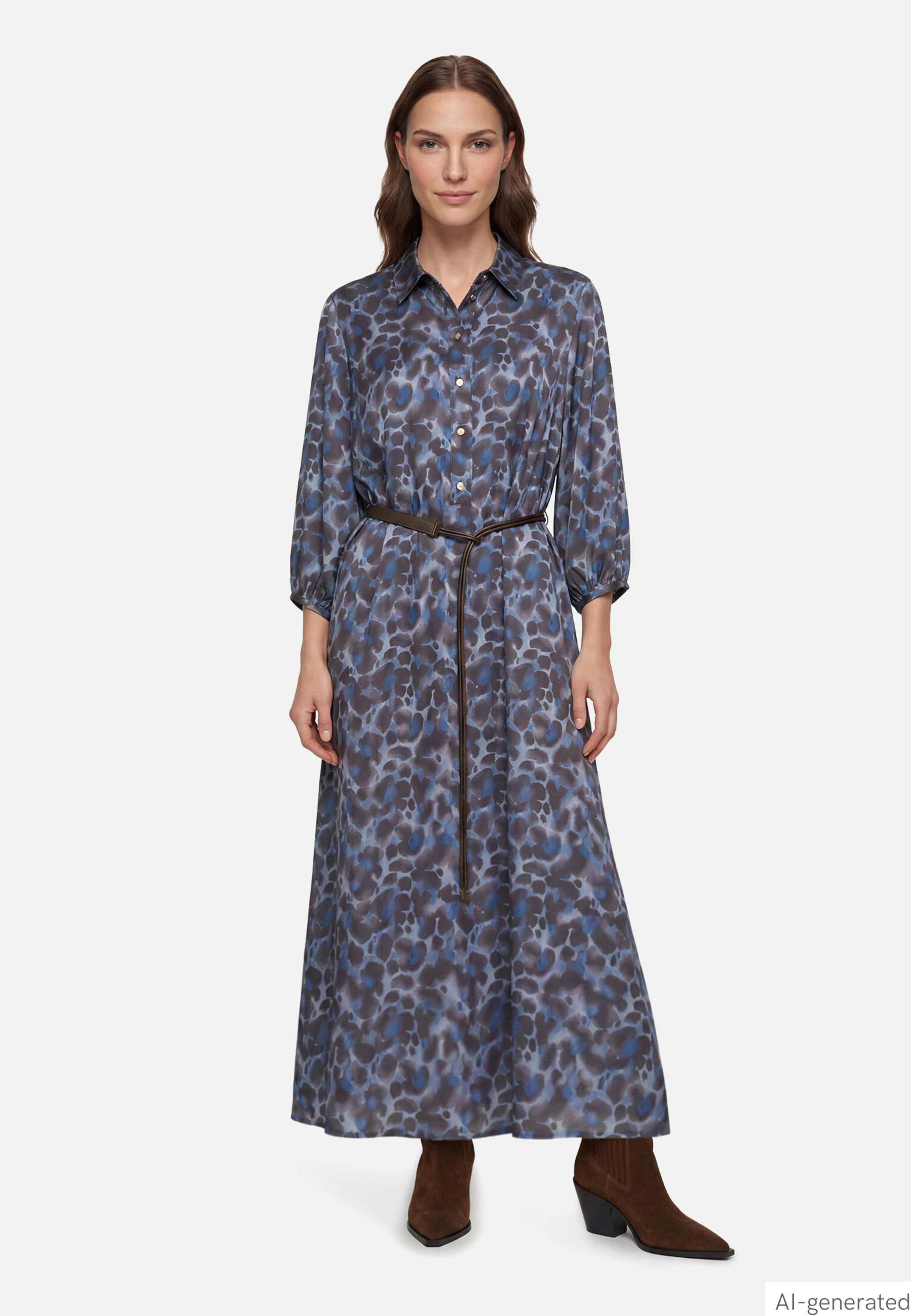 Hemdblusenkleid mit Bindegürtel