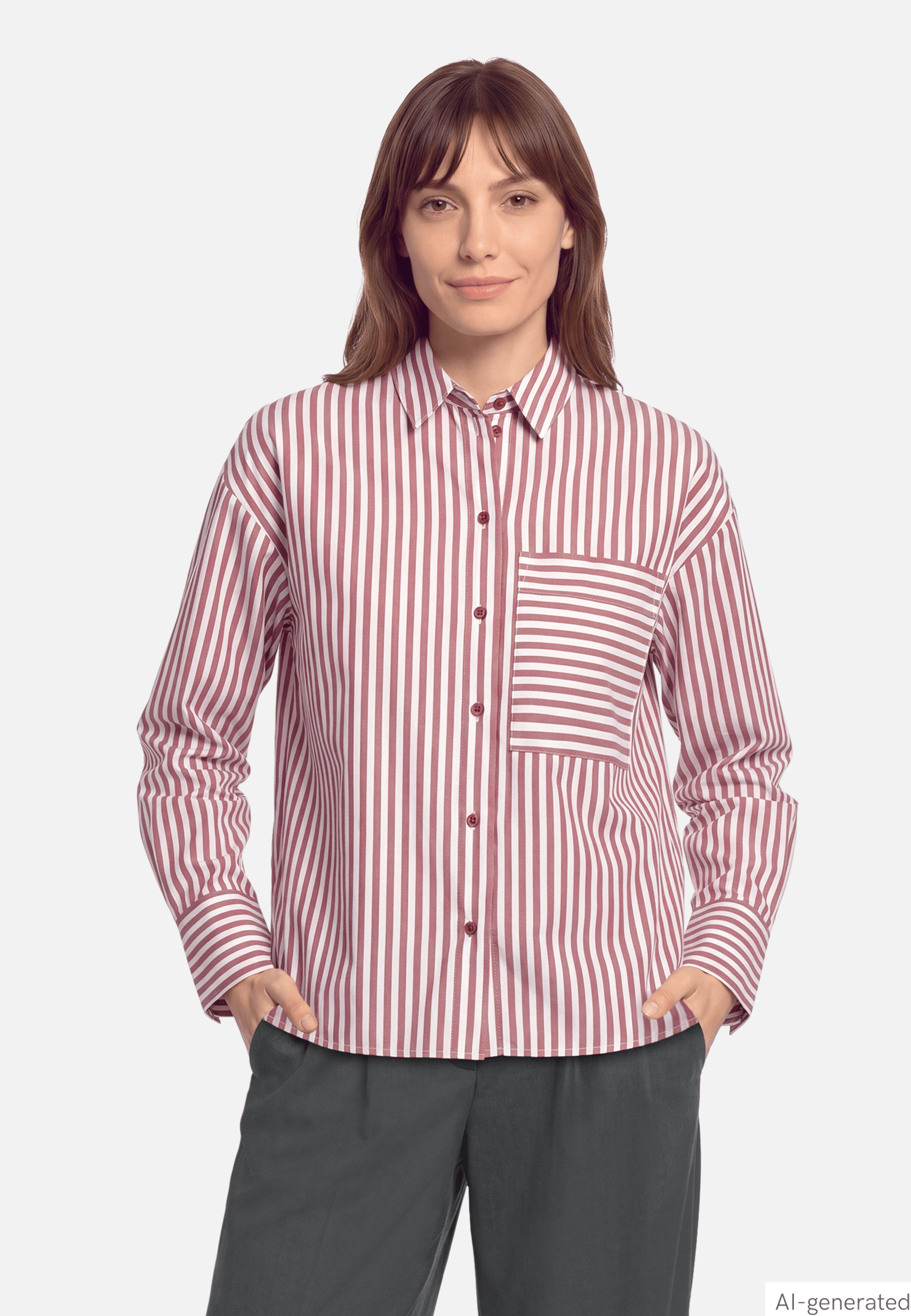 Hemdbluse mit überschnittenen Ärmeln