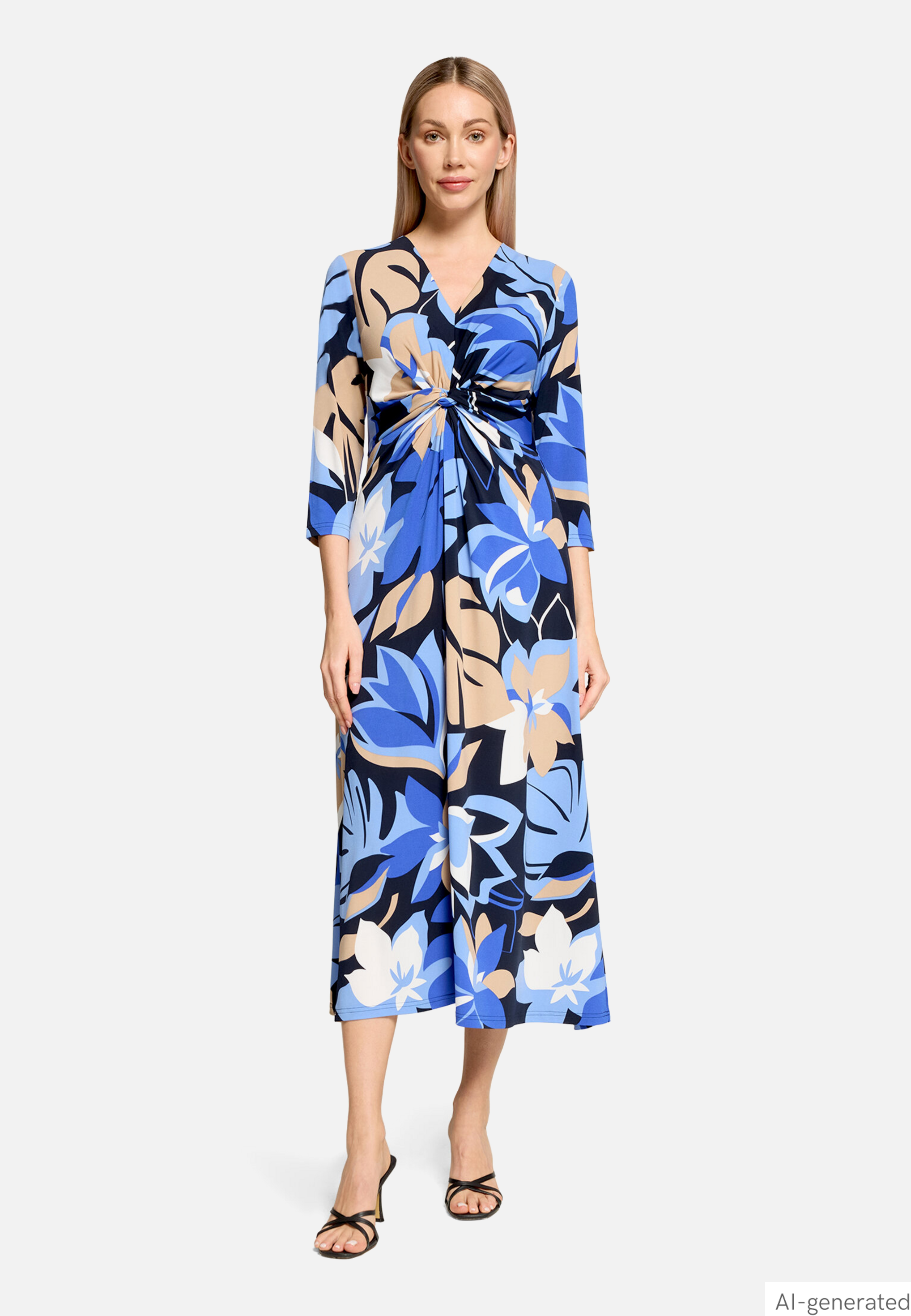 Midikleid mit Raffung