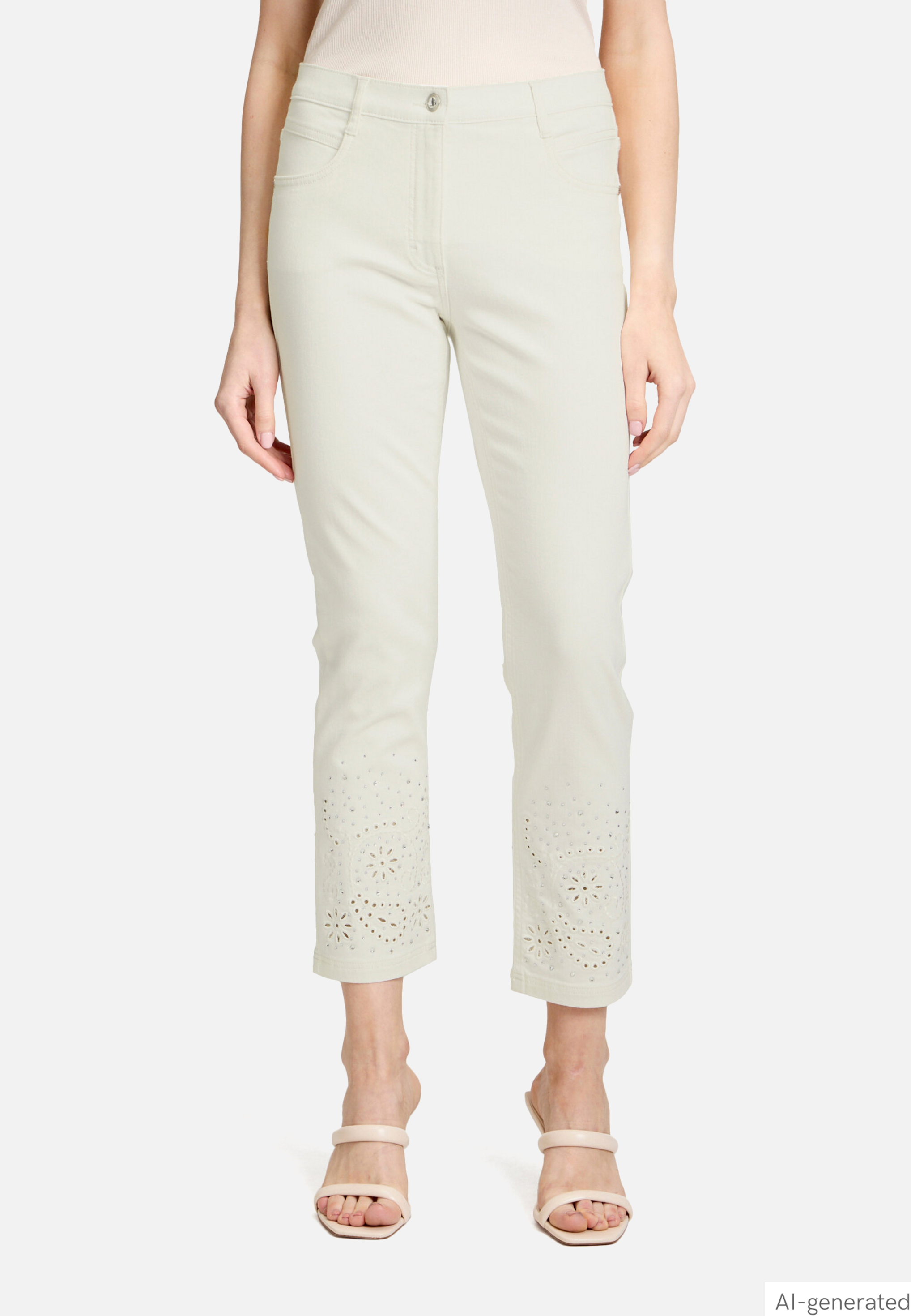 Casual-Hose mit Stickerei