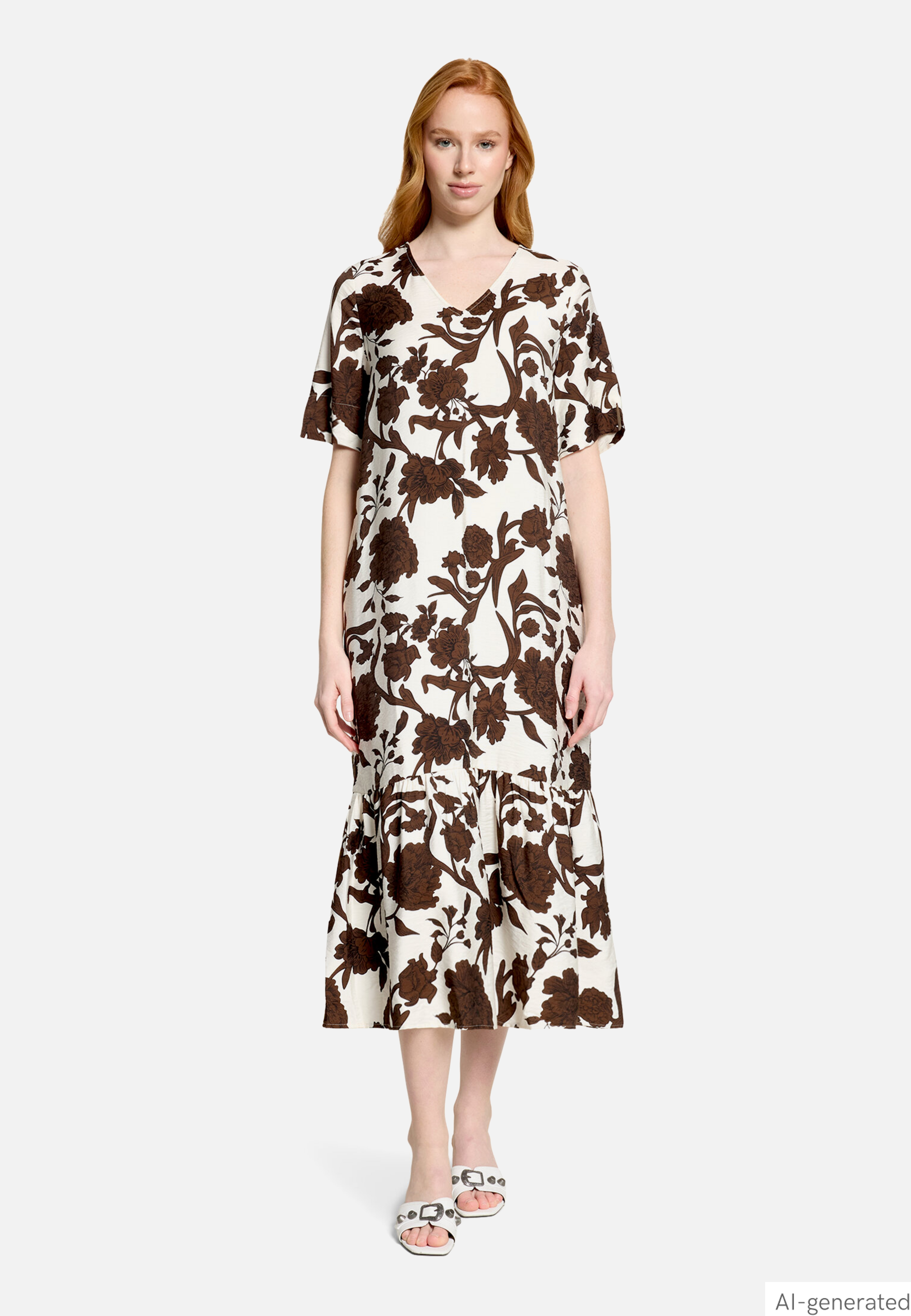 Midikleid mit Volant