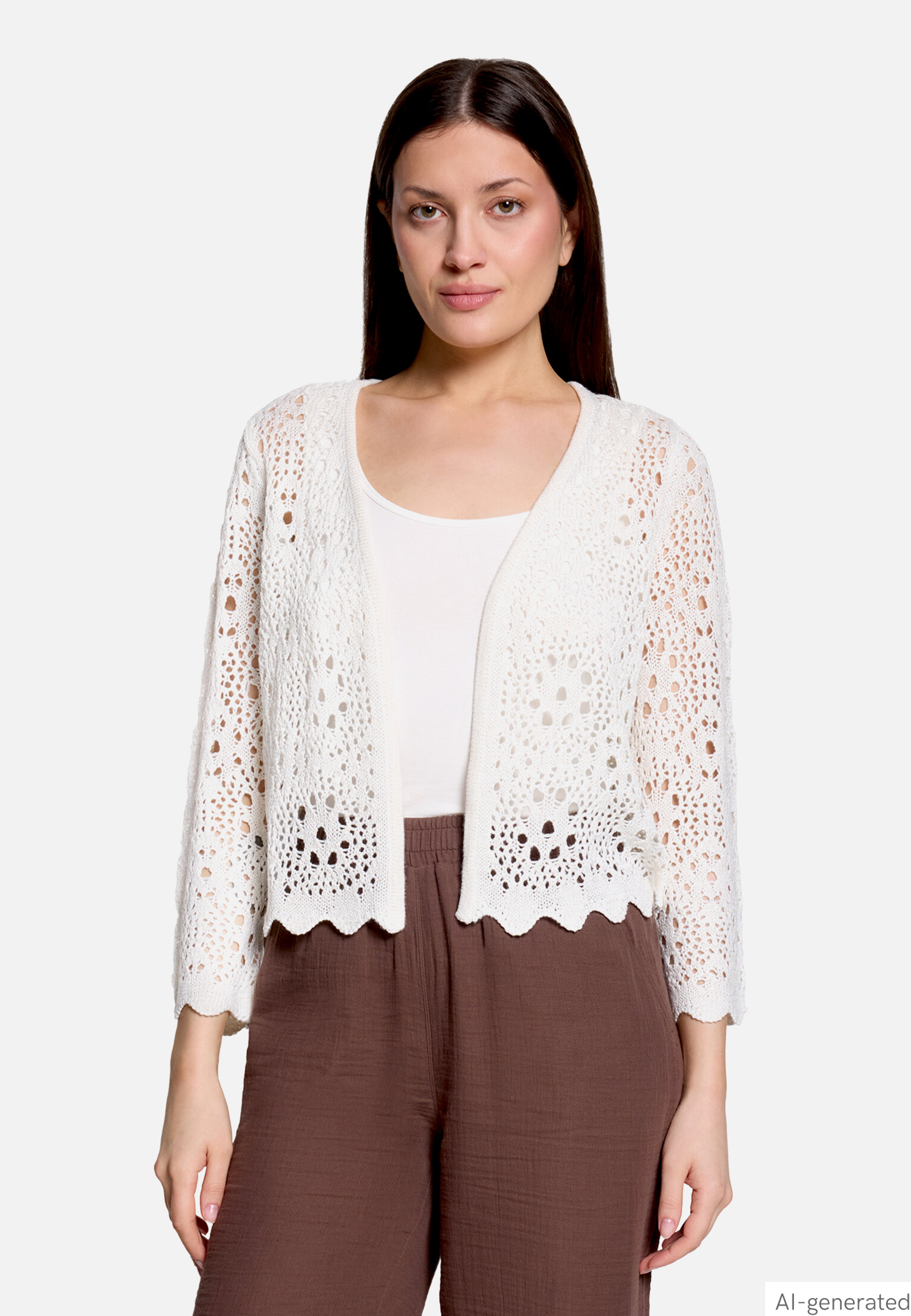 Sommer-Strickjacke mit 3/4 Arm