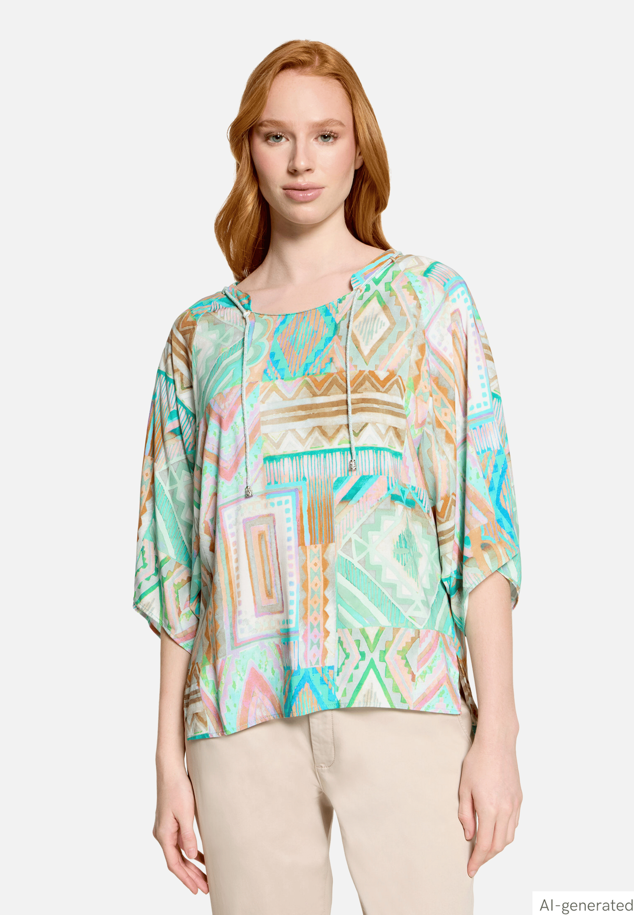 Oversize-Bluse mit Muster