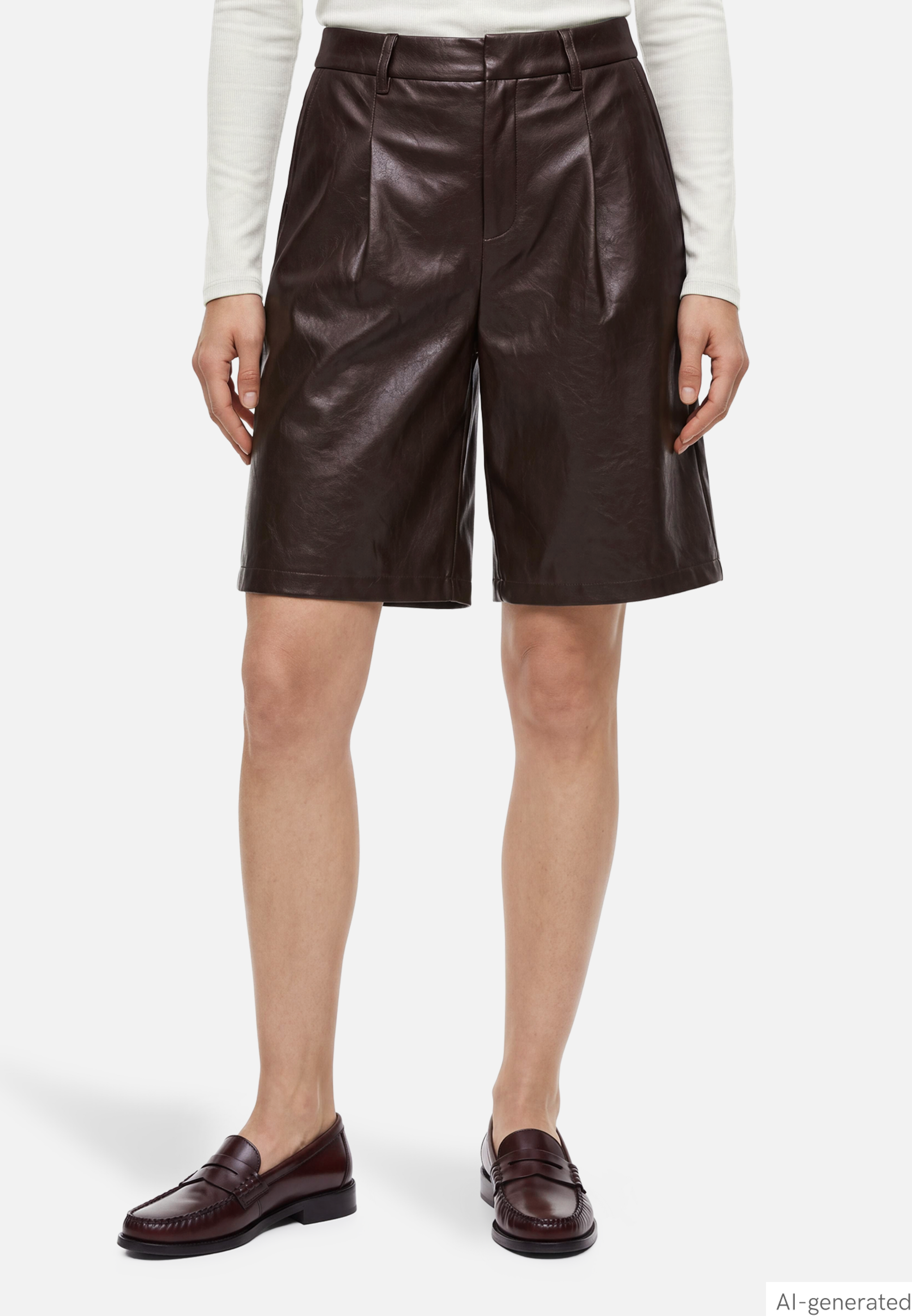 Kunstleder-Shorts mit Taschen