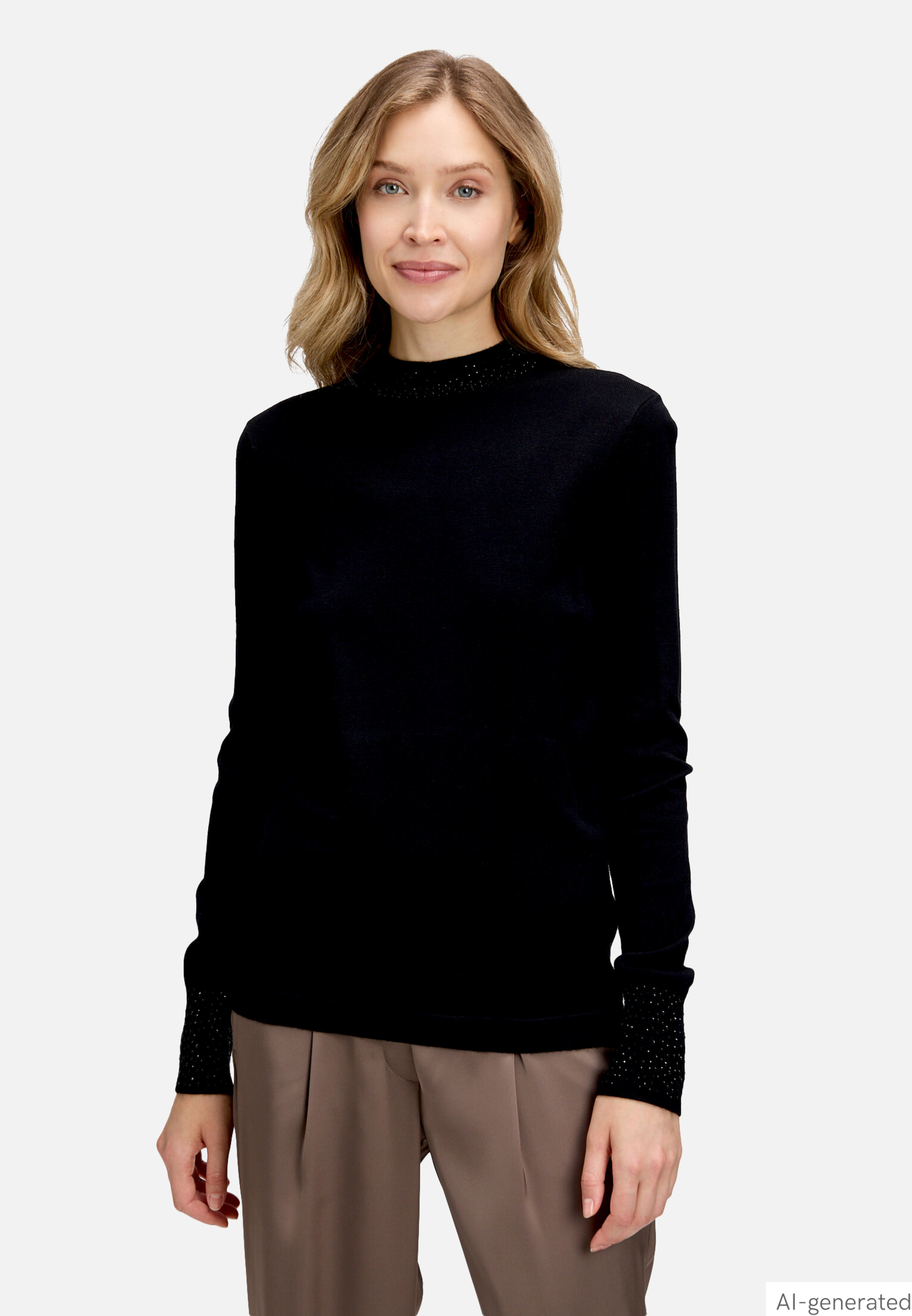 Feinstrickpullover mit Strass