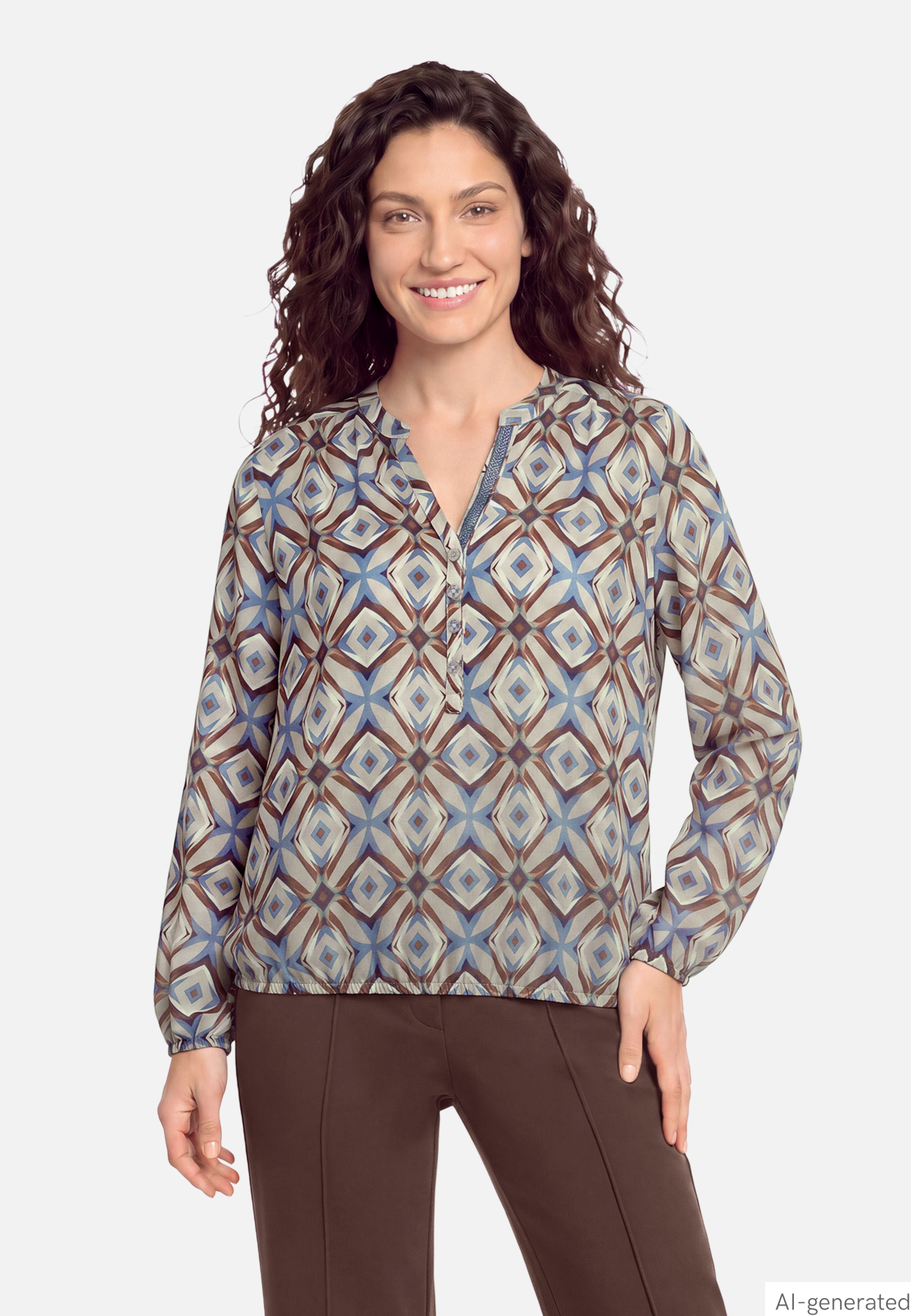 Casual-Bluse mit Muster