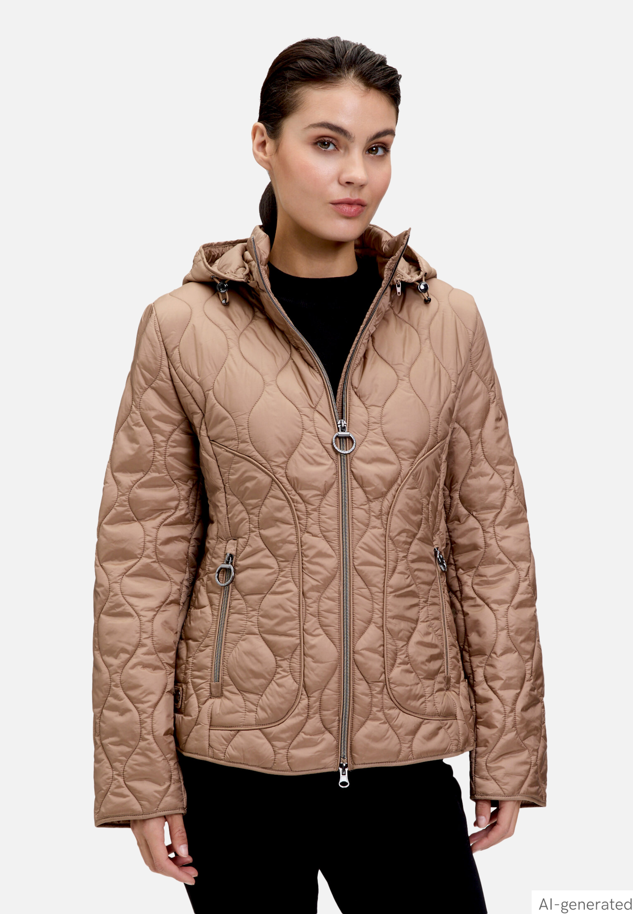 Outdoorjacke mit abnehmbarer Kapuze