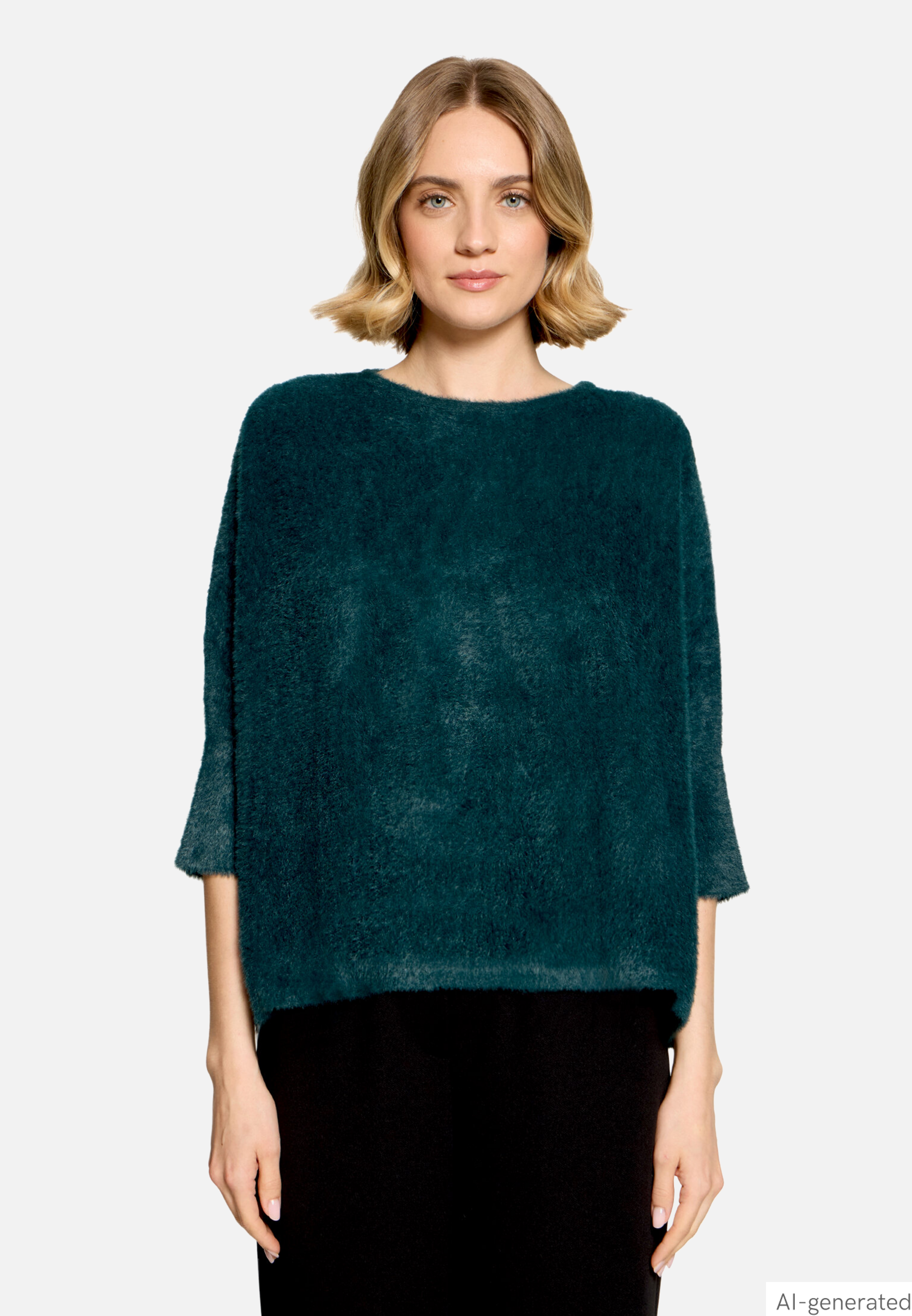 Flauschiger Pullover mit 3/4 Arm