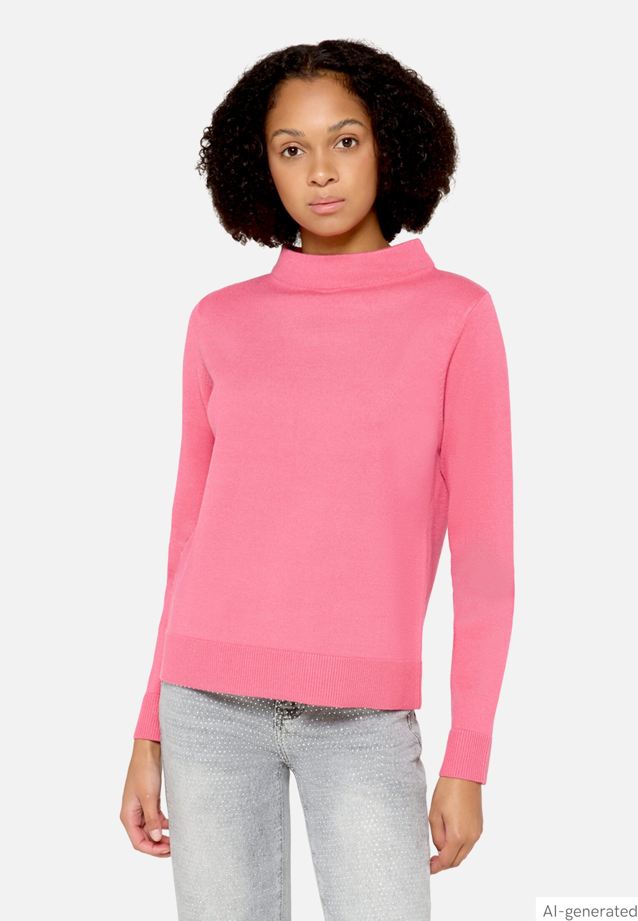 Strickpullover mit Stehkragen
