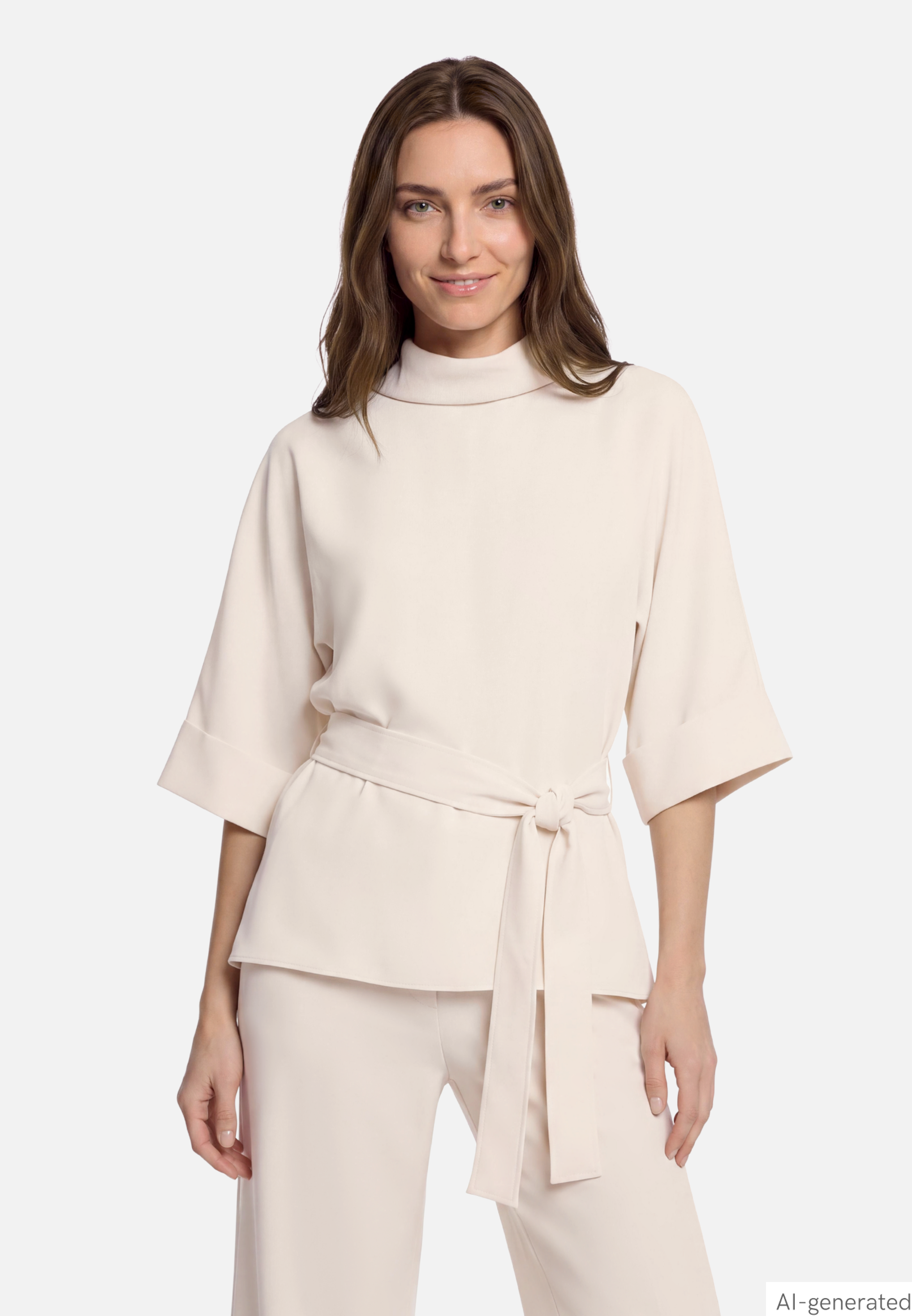 Tunika-Bluse mit Bindegürtel