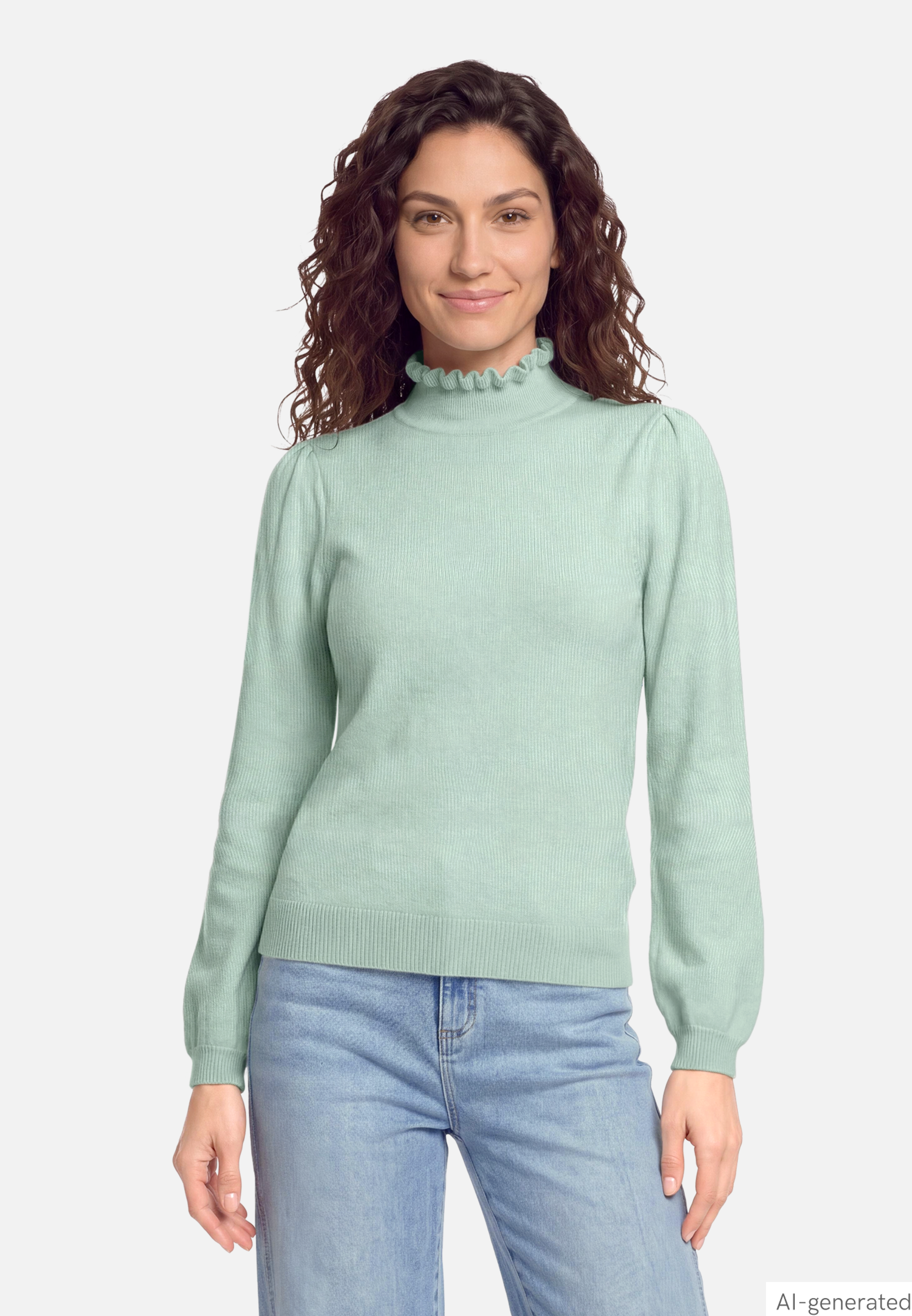 Strickpullover mit Rüschen