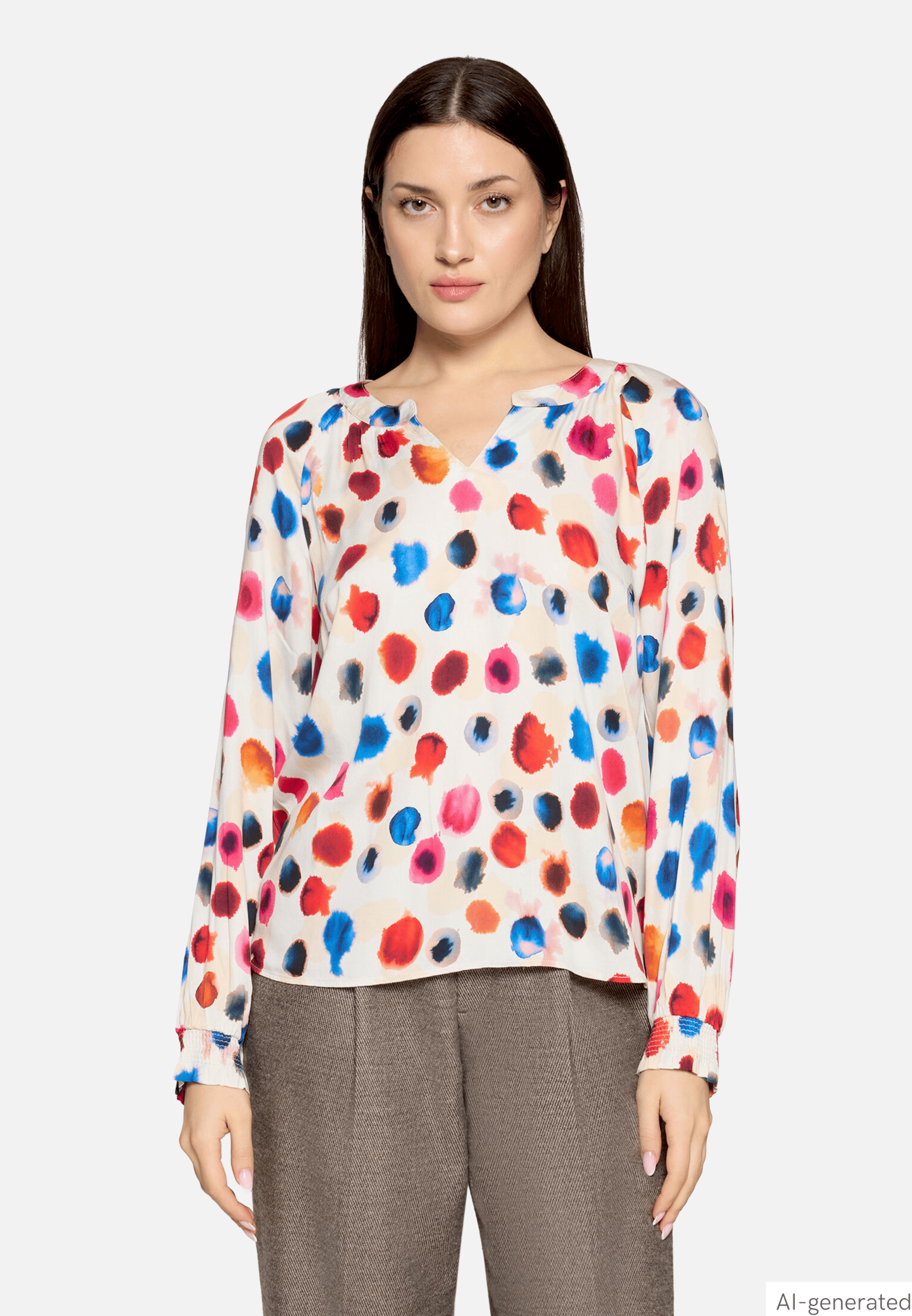 Casual-Bluse mit Raffung