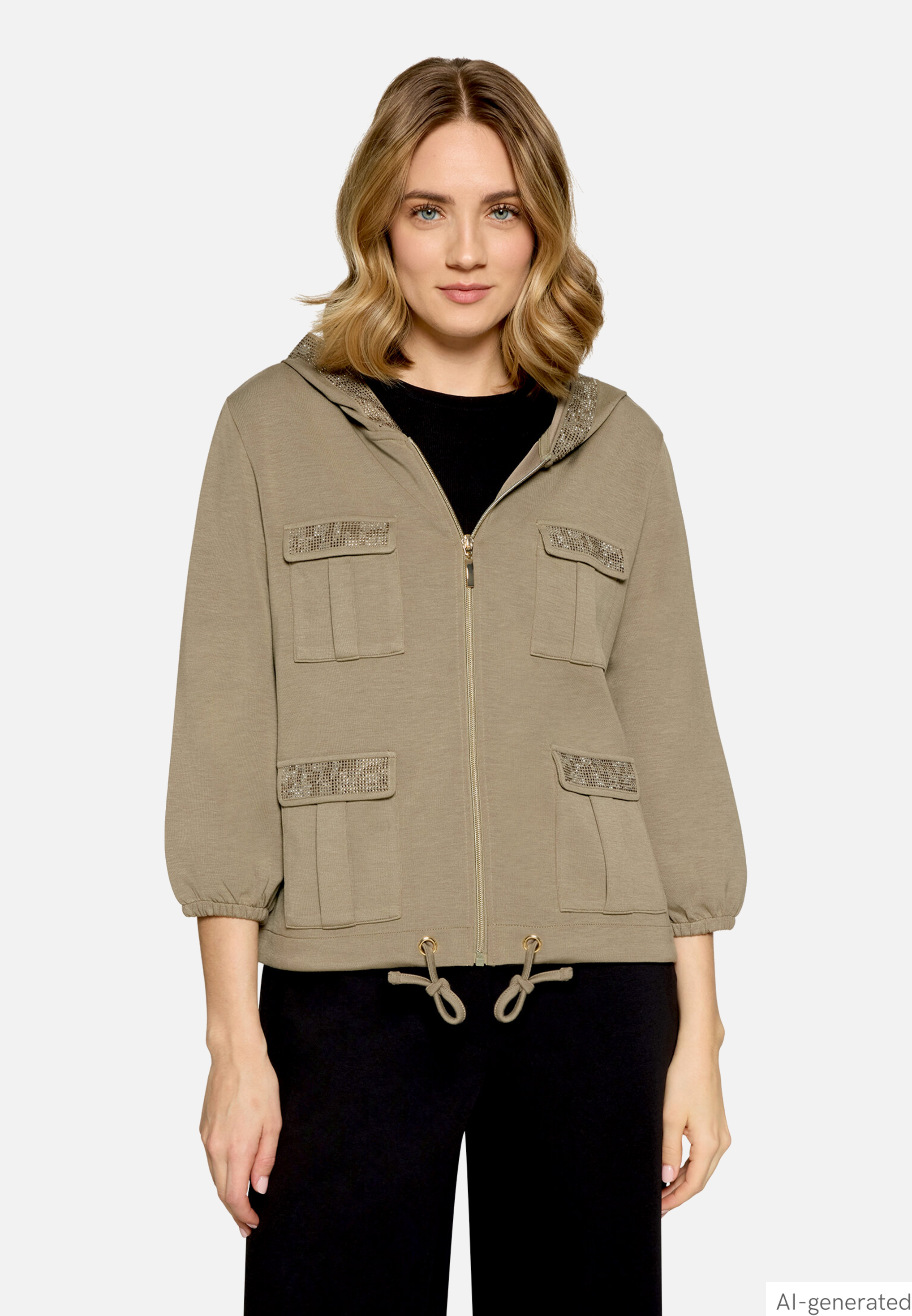 Shirtjacke mit Kapuze