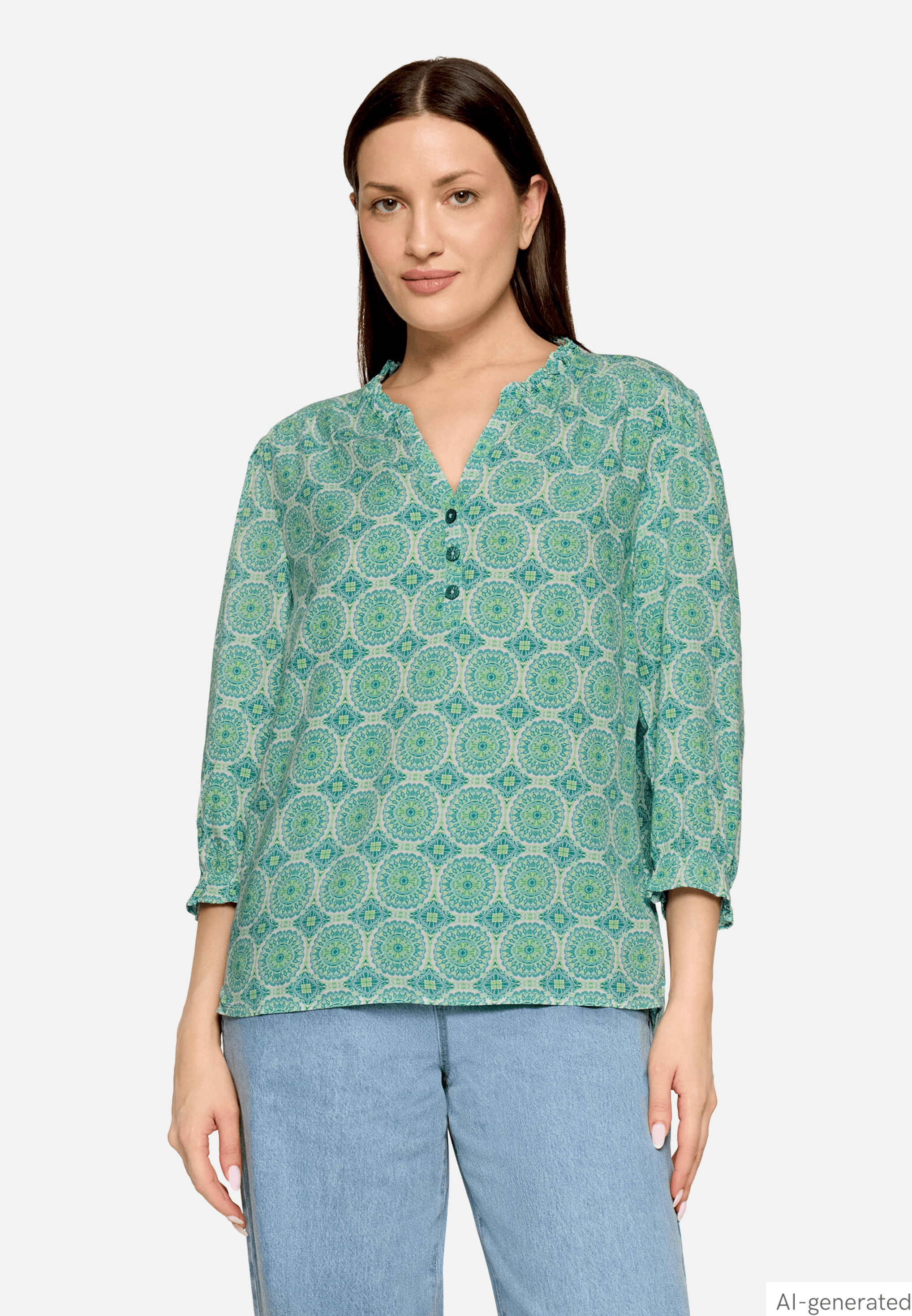 Casual-Bluse mit Raffung