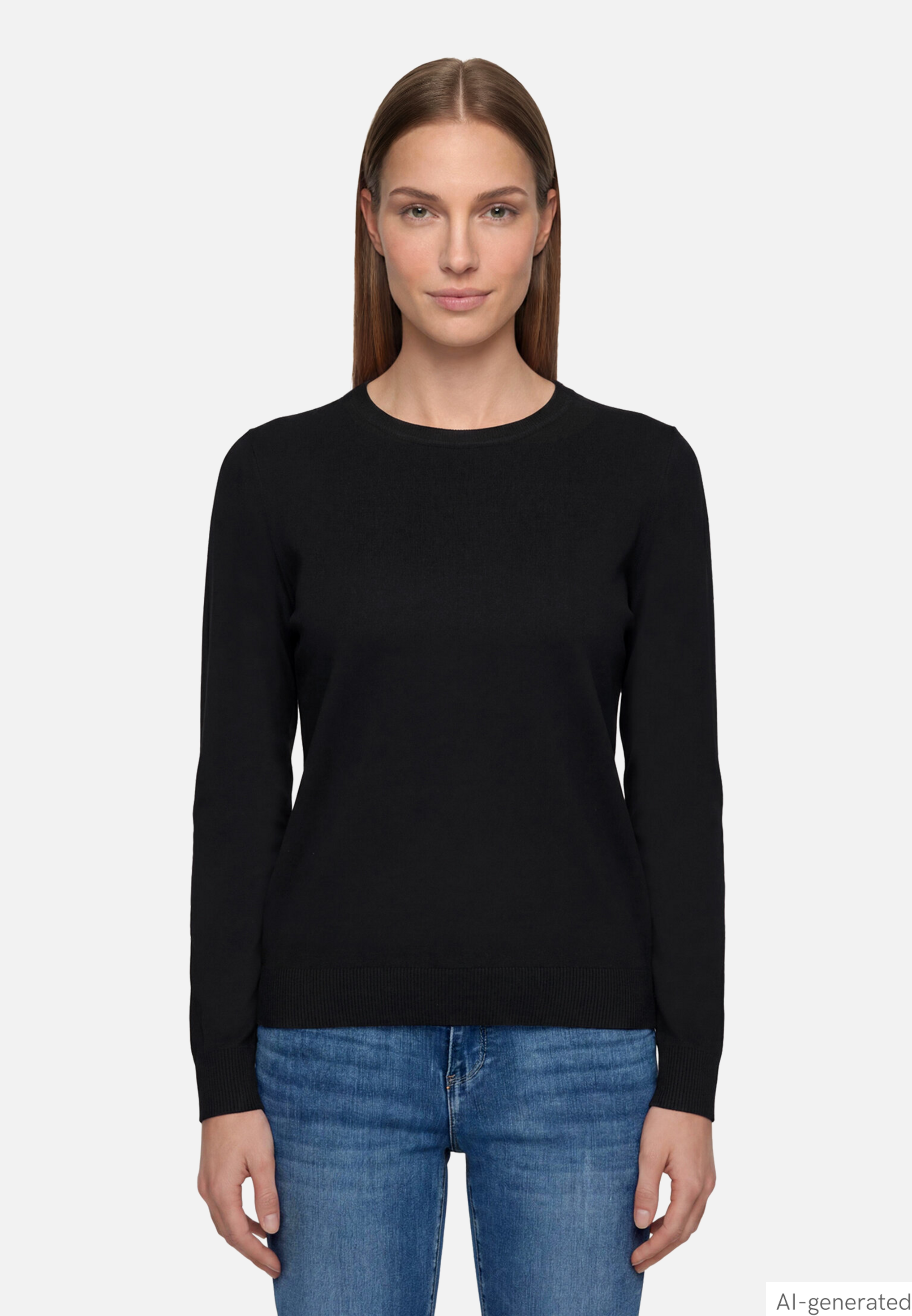 Basic-Strickpullover mit Rundhalsausschnitt