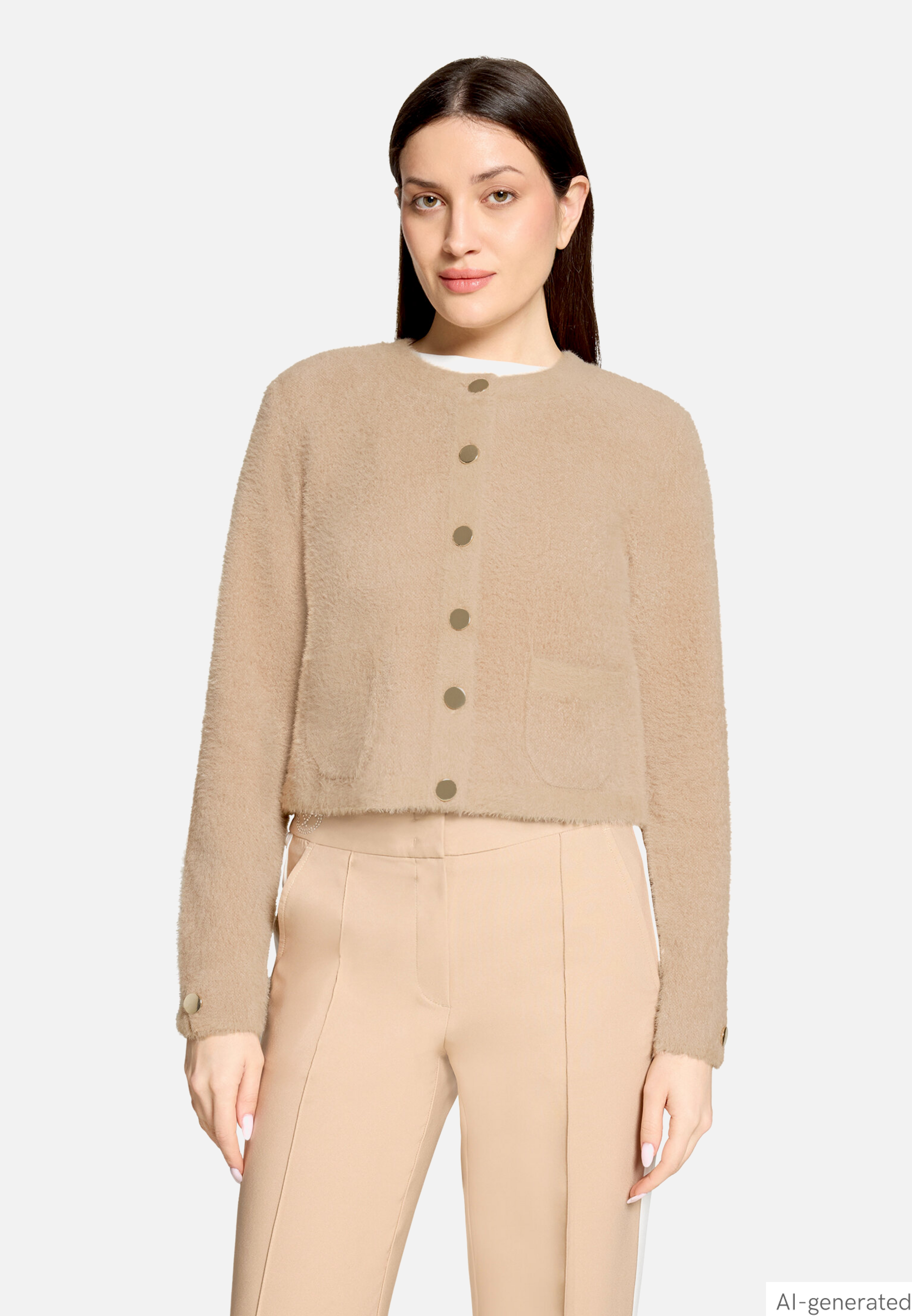 Strick-Cardigan mit aufgesetzten Taschen