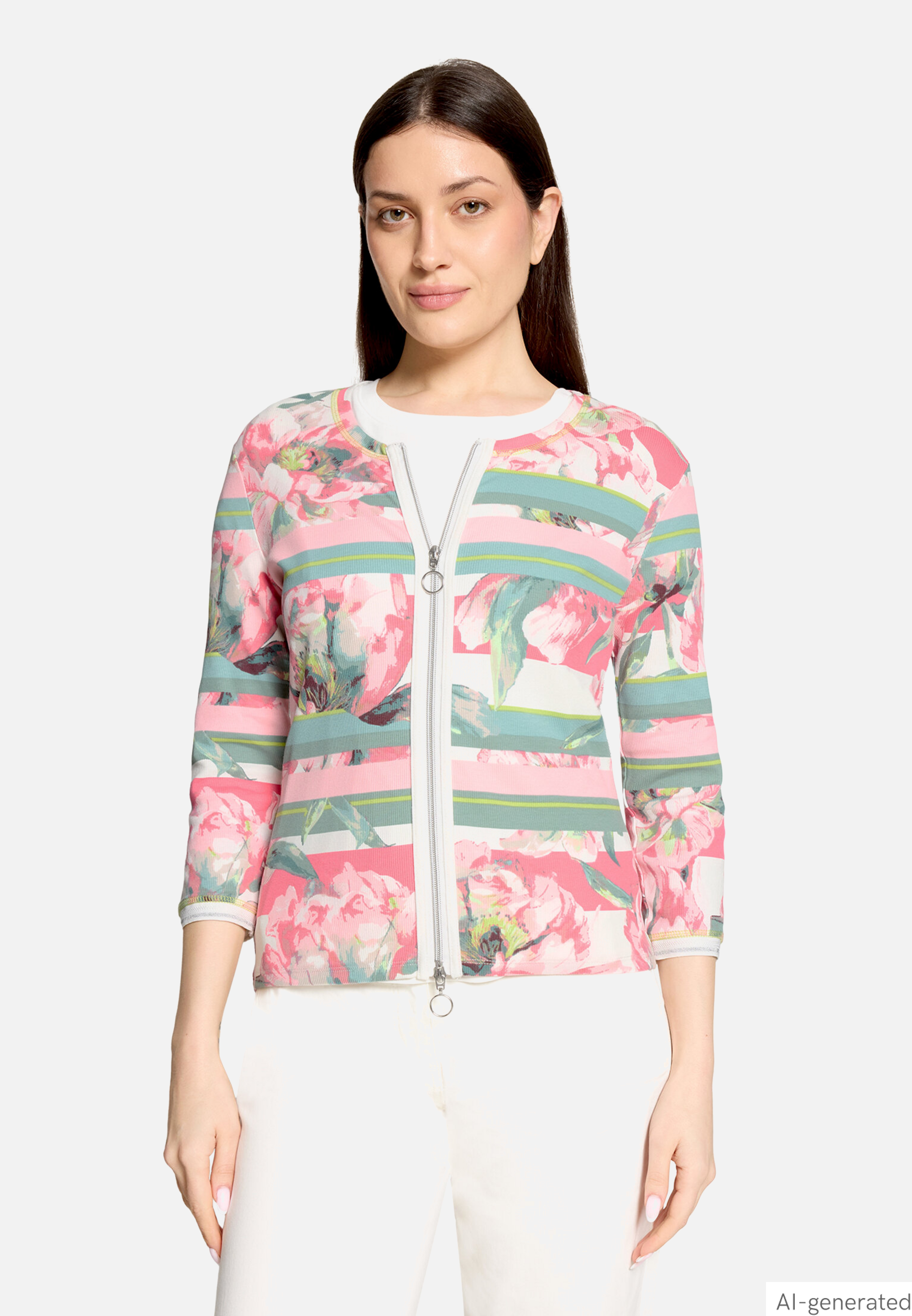Shirtjacke mit Rippenstruktur