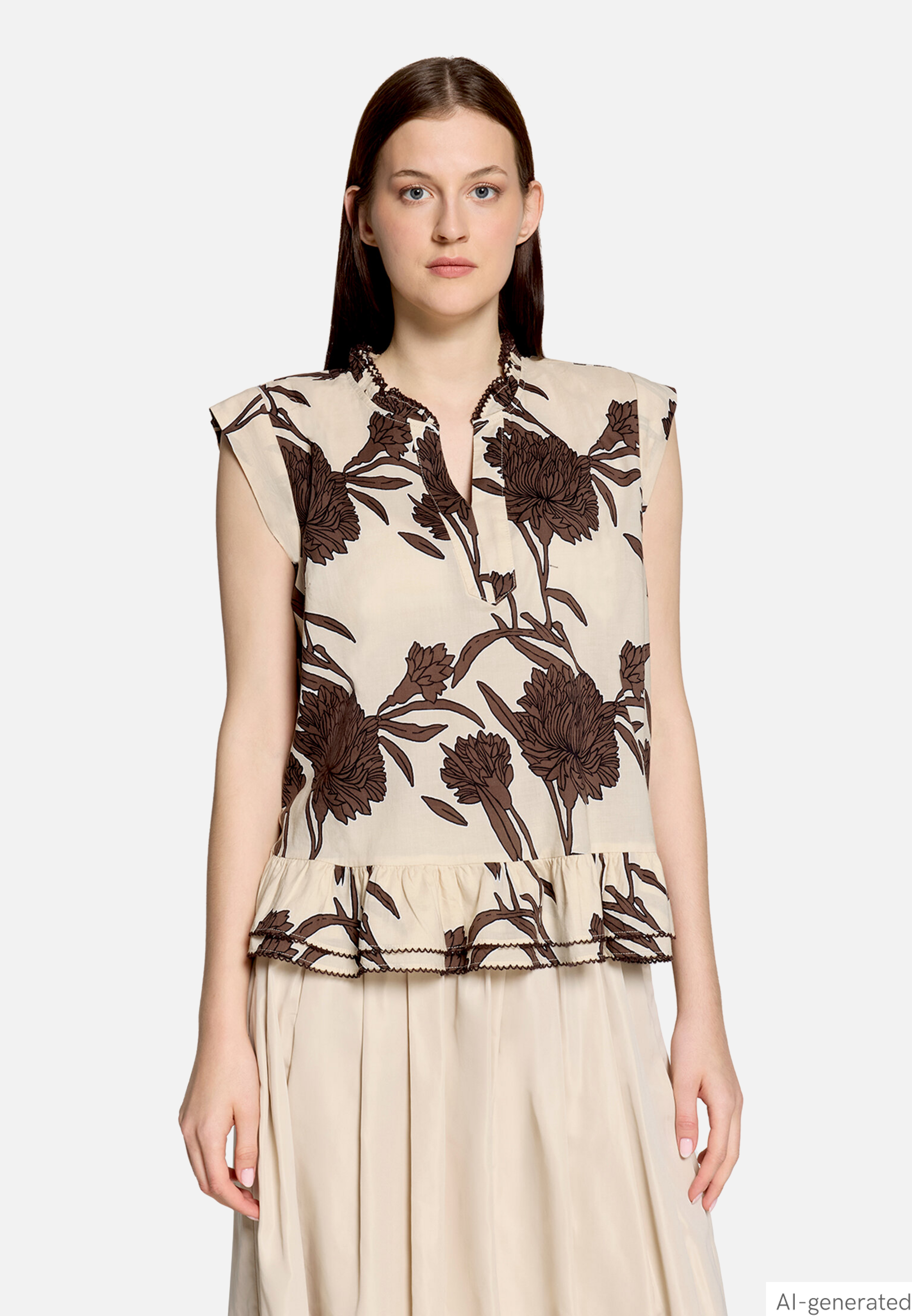 Casual-Bluse mit Raffung