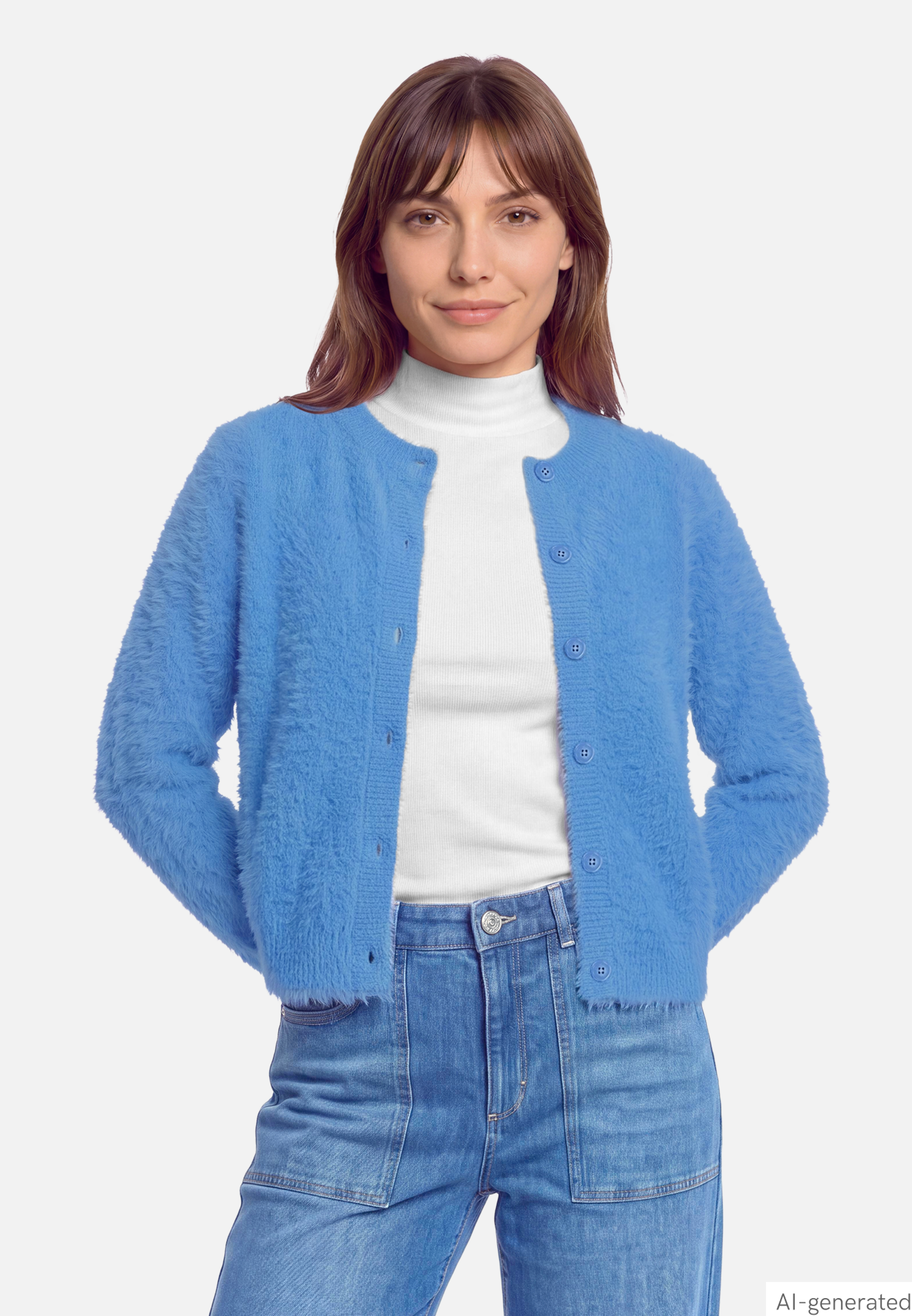 Strick-Cardigan mit Effektgarn