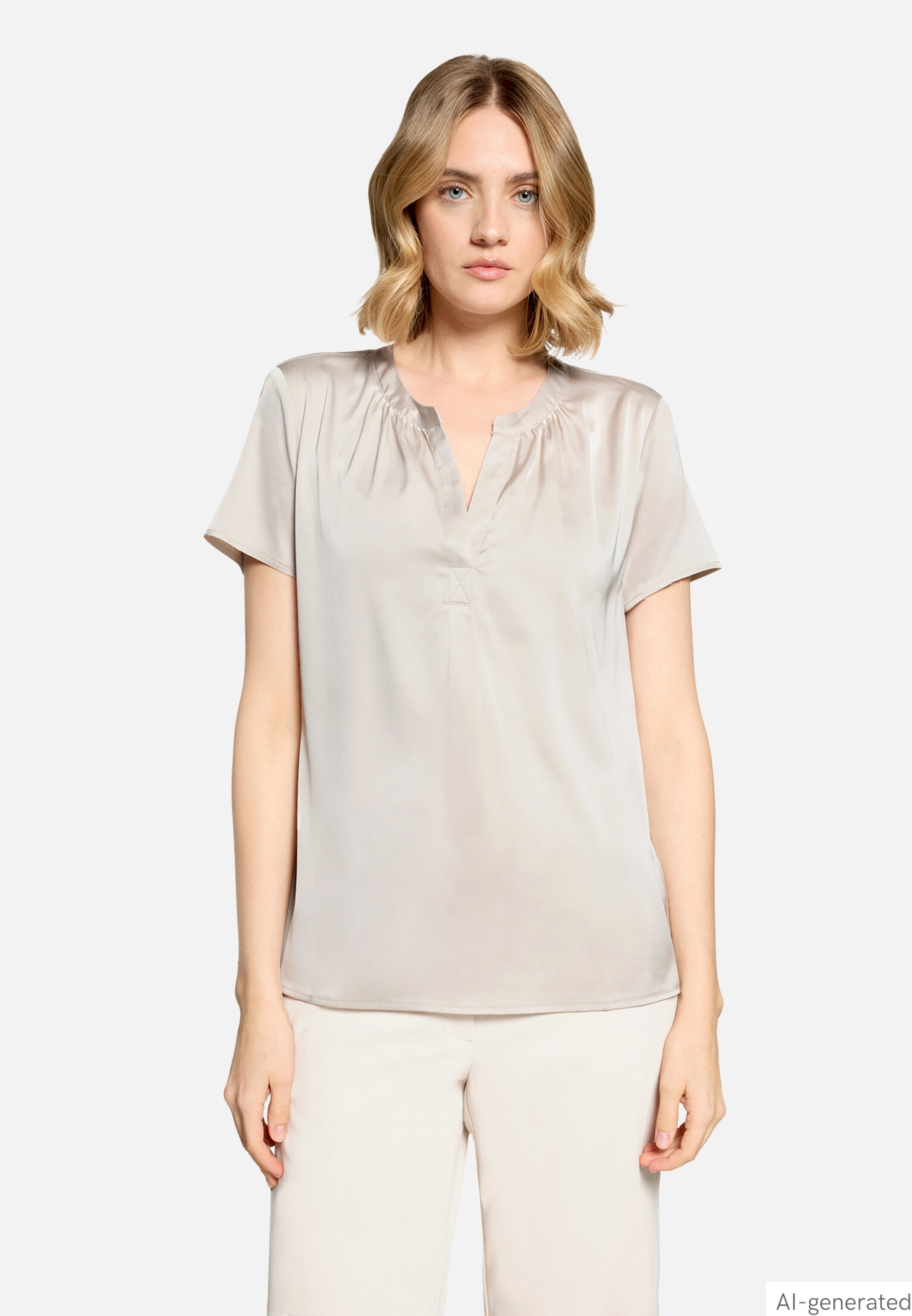 Satin-Bluse kurzarm