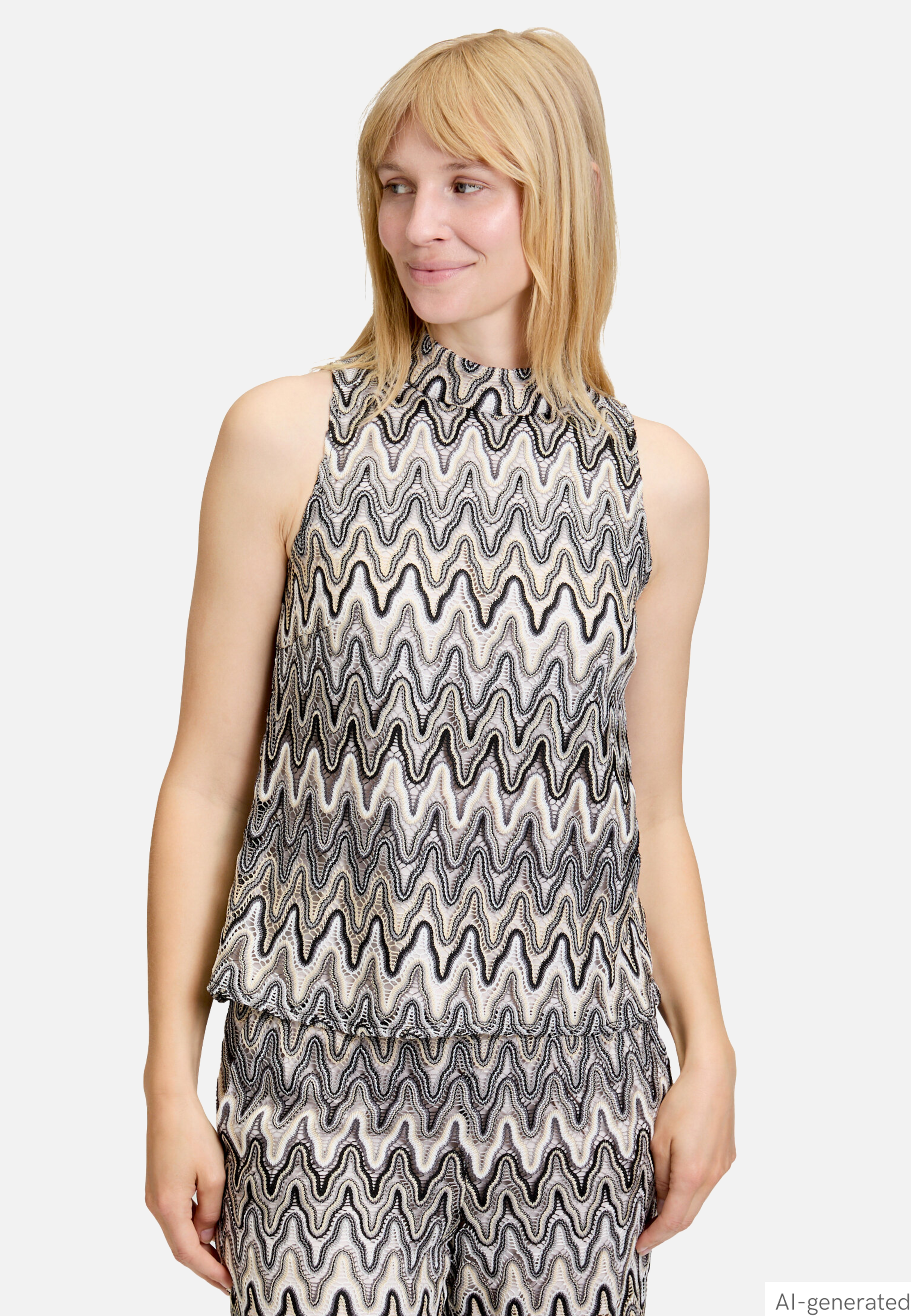 Crop-Top mit Stehkragen