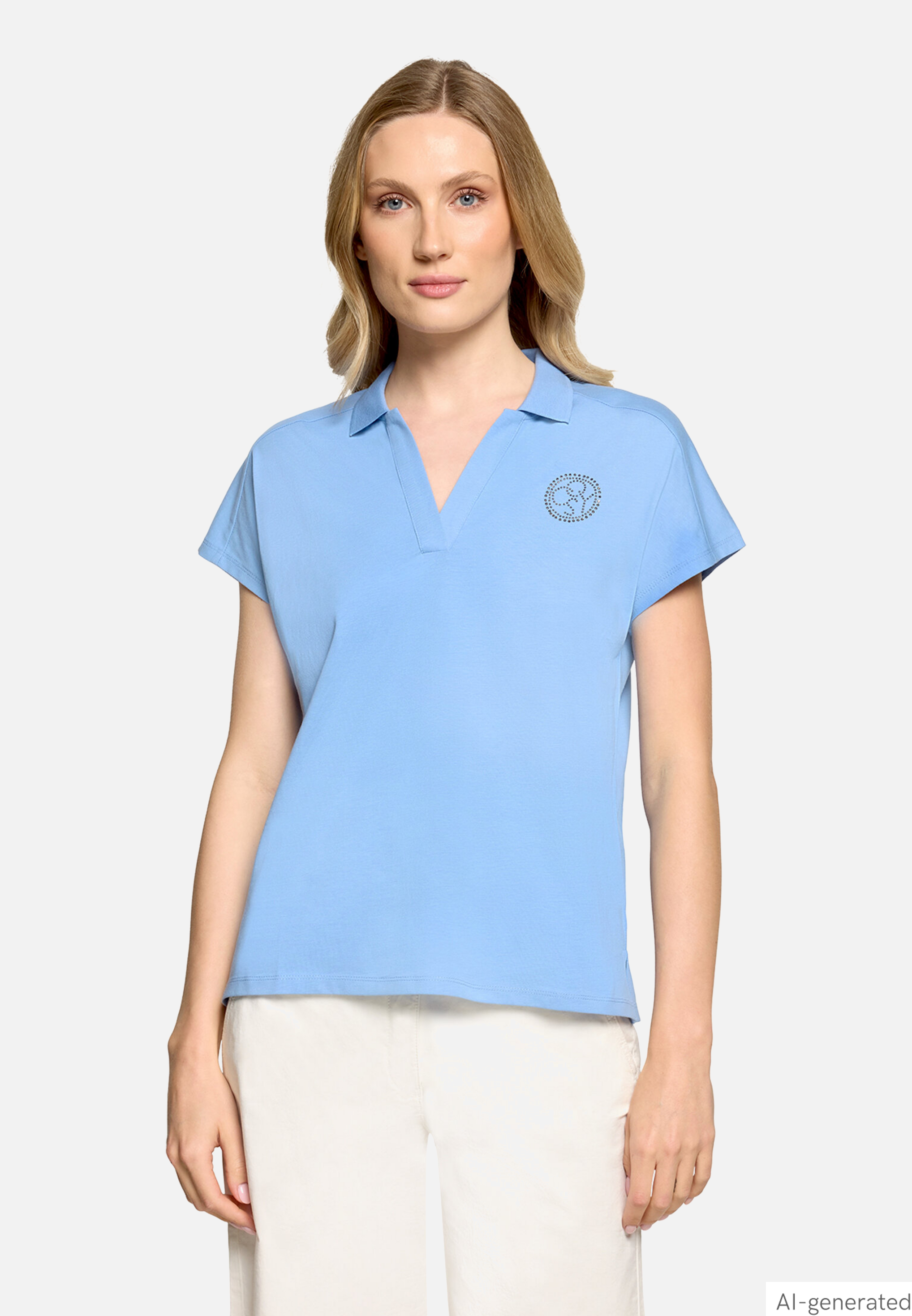 Poloshirt mit Schmucksteinen