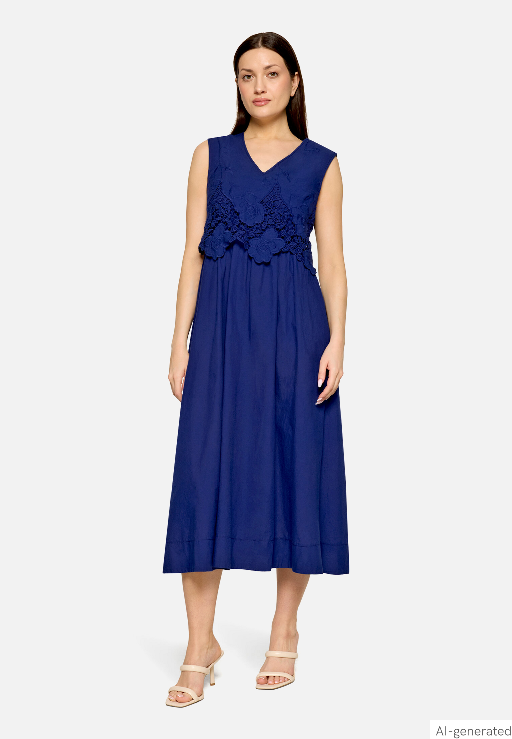 Midikleid mit V-Ausschnitt