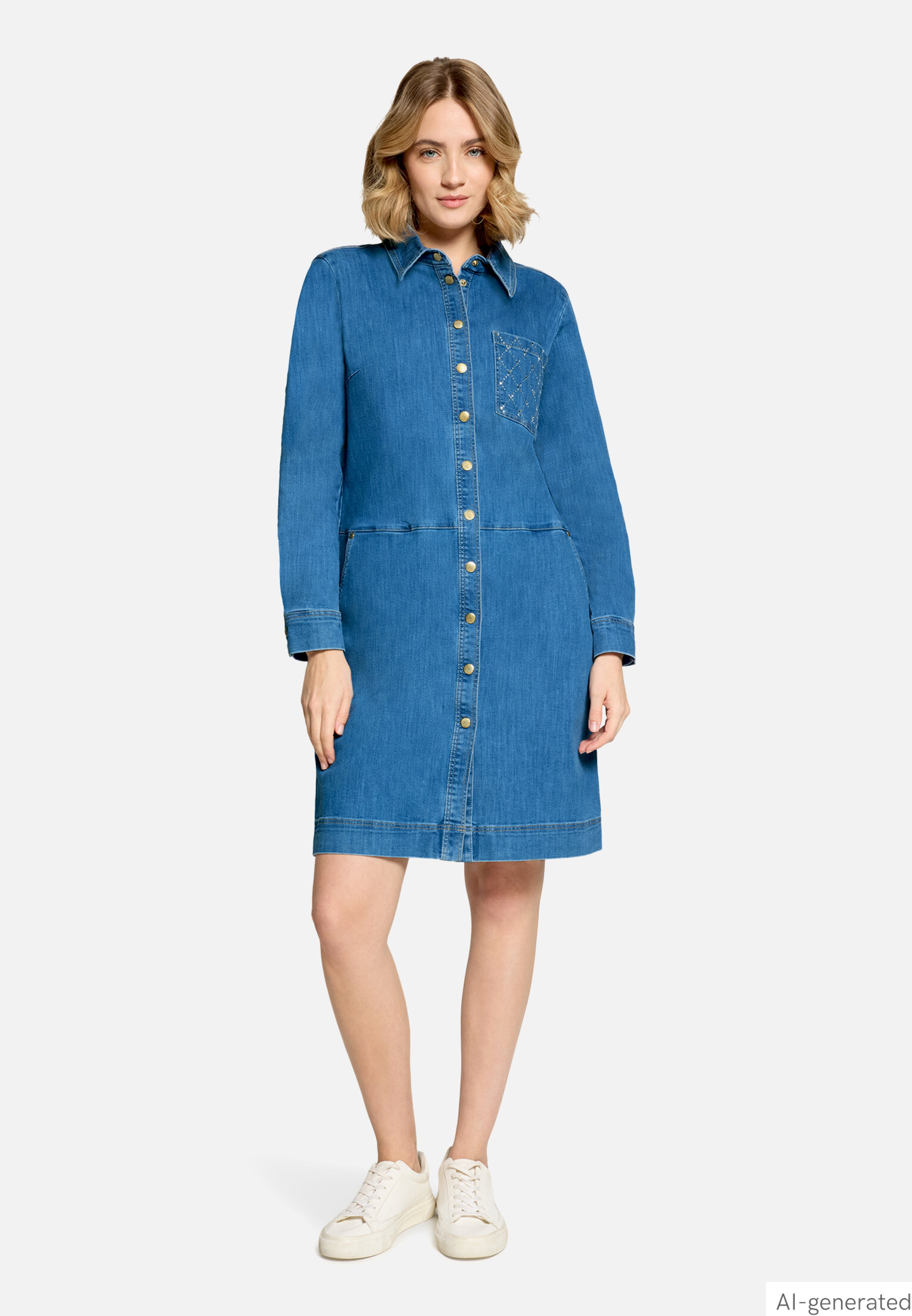 Hemdblusenkleid mit Knopfleiste