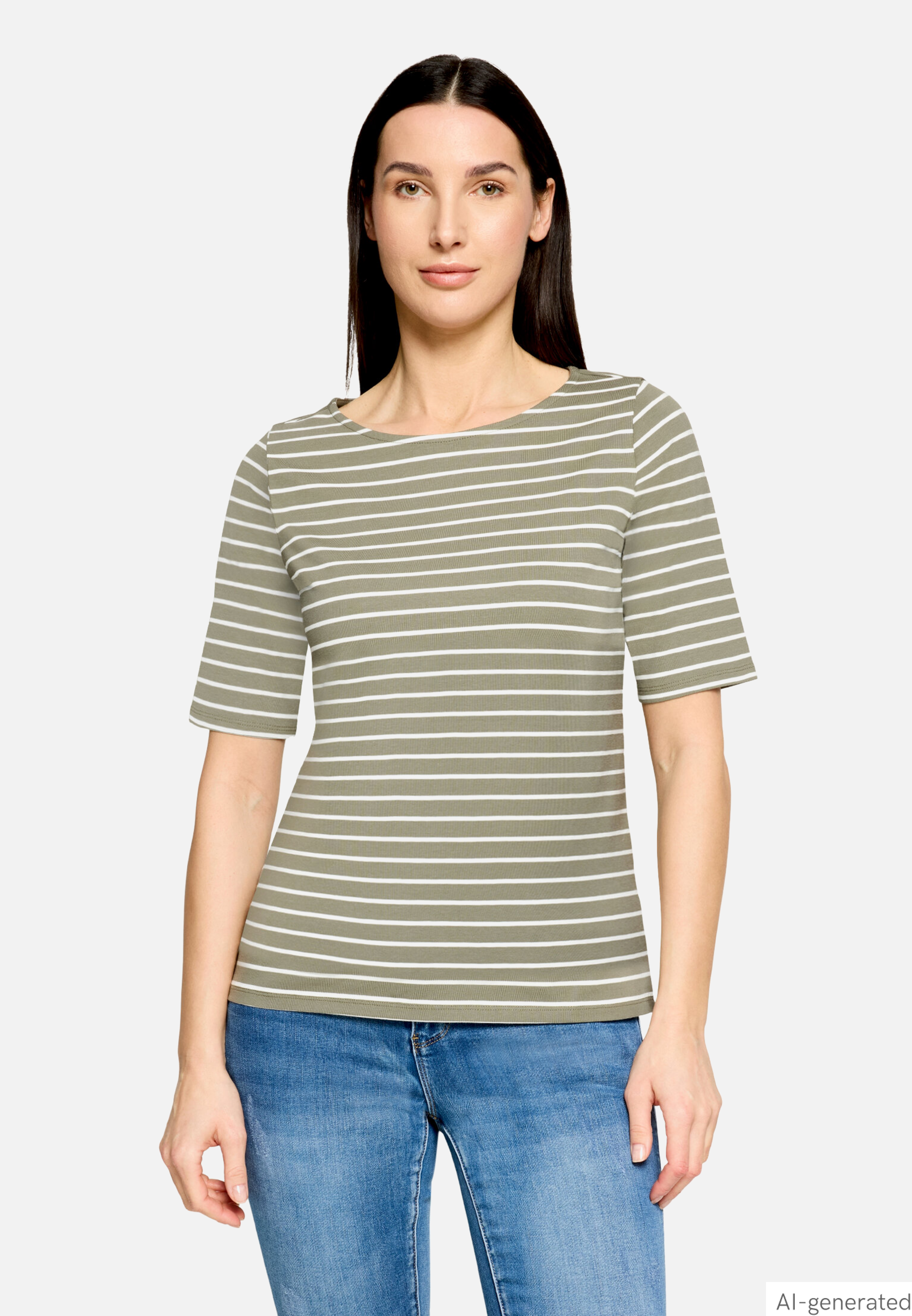 Ringelshirt mit U-Boot-Ausschnitt